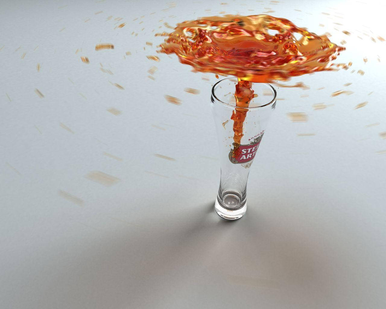 Stella Artois, beer glass, vibrant orange liquid splash, HD Desktop Wallpaper