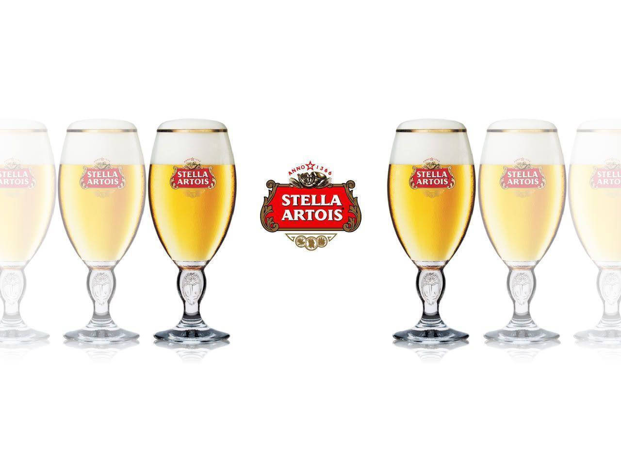 Stella Artois, glasses of Stella Artois beer, golden beer, HD Desktop Wallpaper