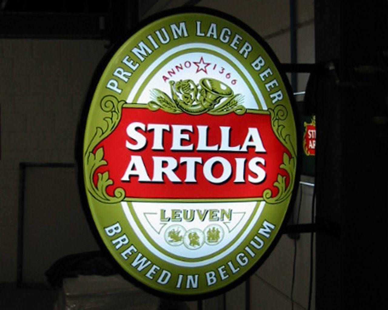 Stella Artois, green red and white colors, glowing, HD Desktop Wallpaper