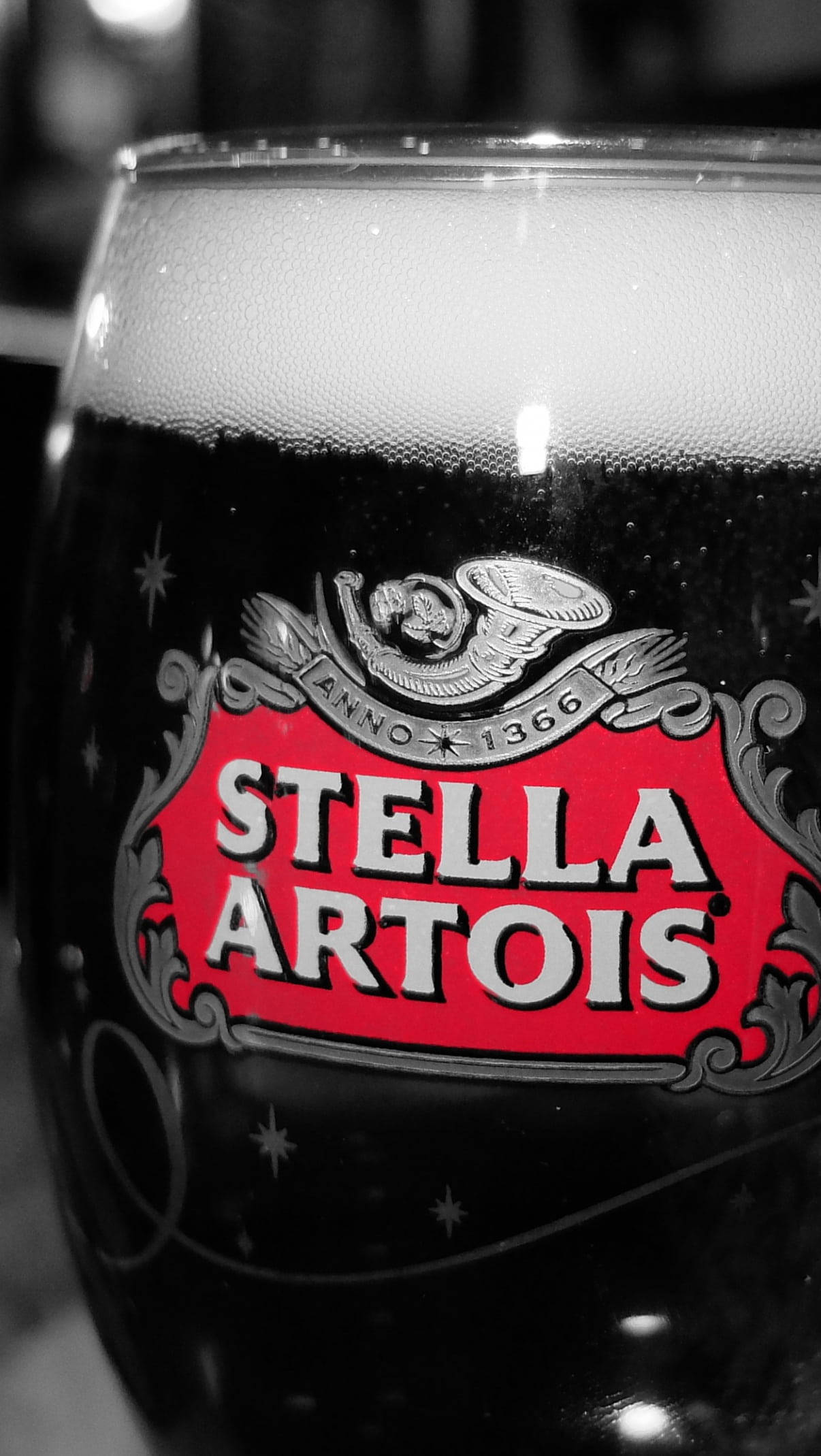 Stella Artois, frothy head, bold red logo, Full HD Phone Wallpaper