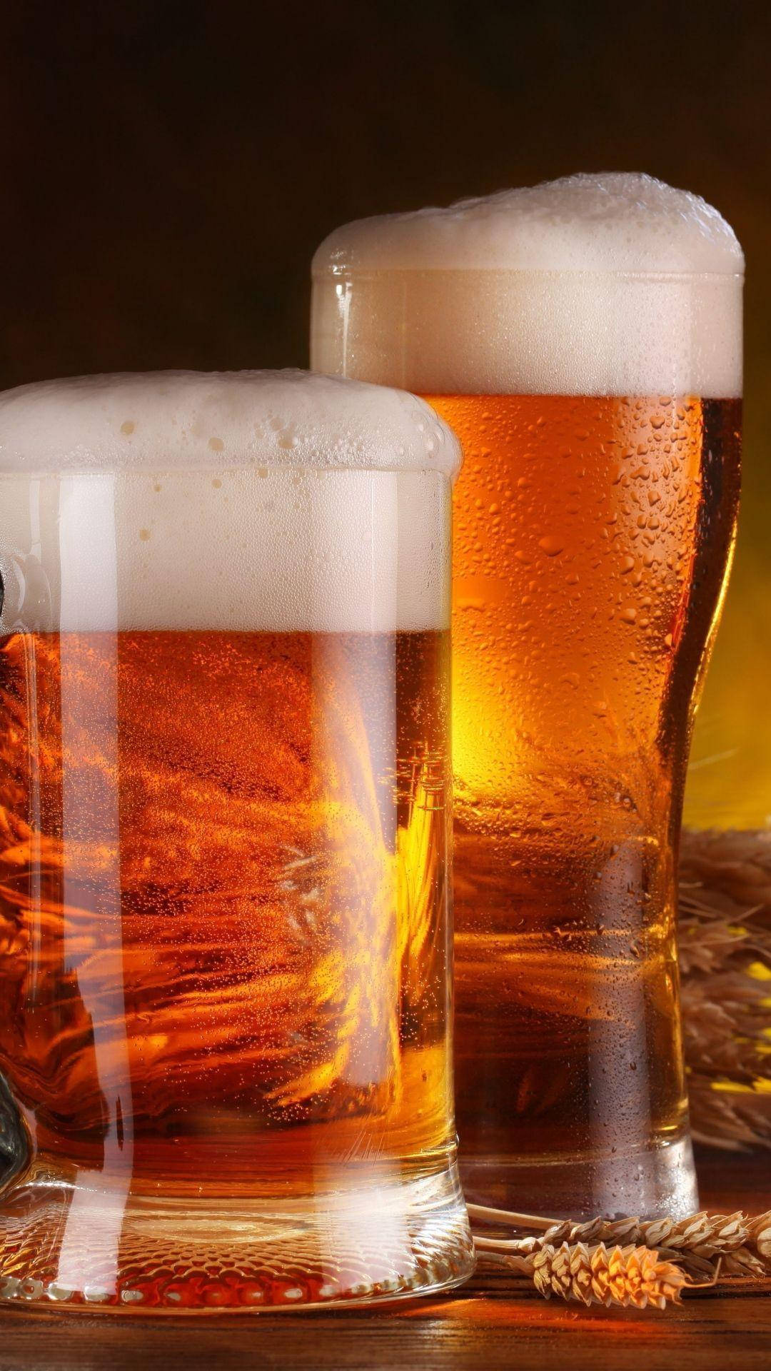 Stella Artois, amber beer, frothy heads, Full HD Phone Wallpaper