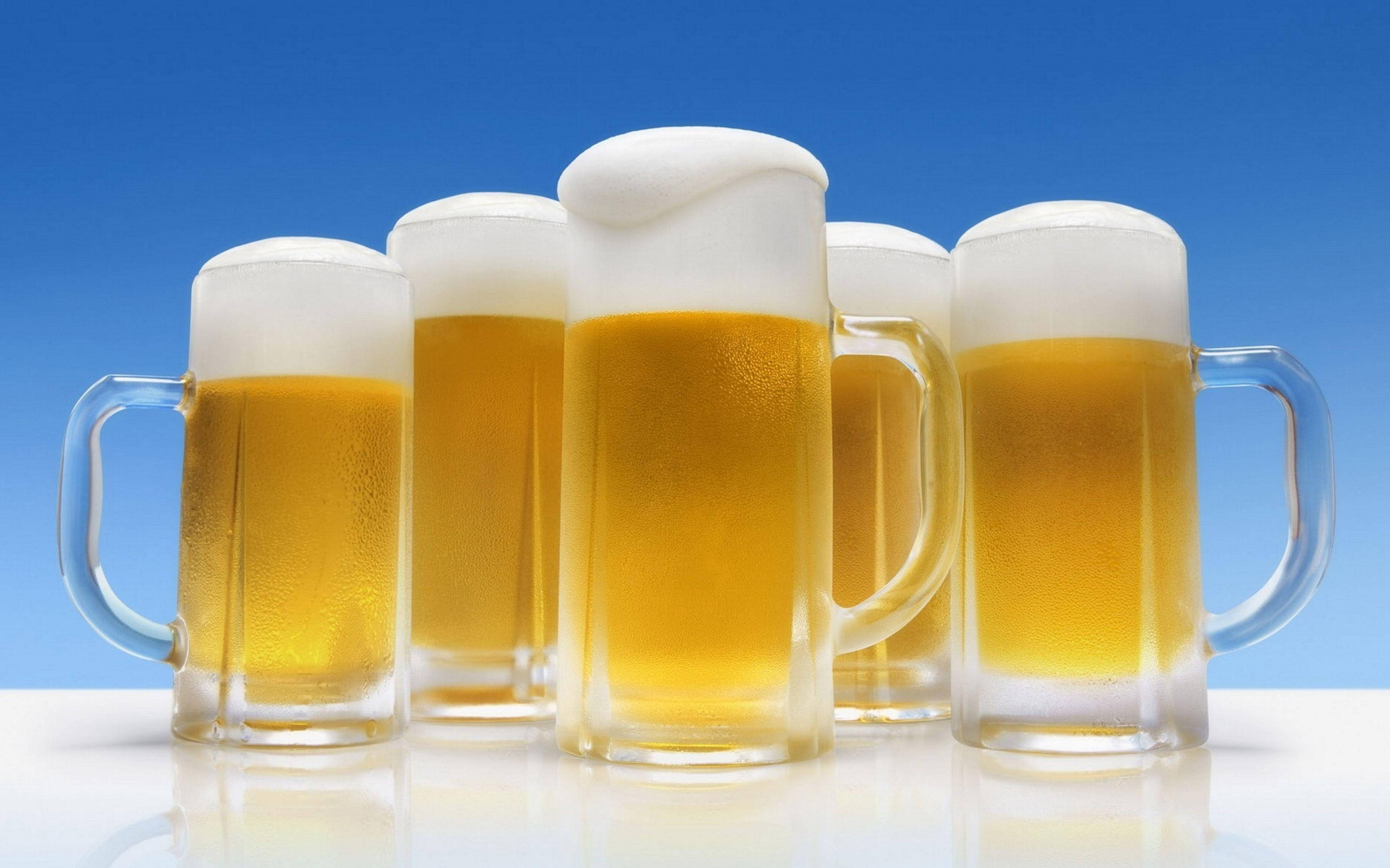 Stella Artois, golden beer, frosty beer mugs, 4K Desktop Wallpaper