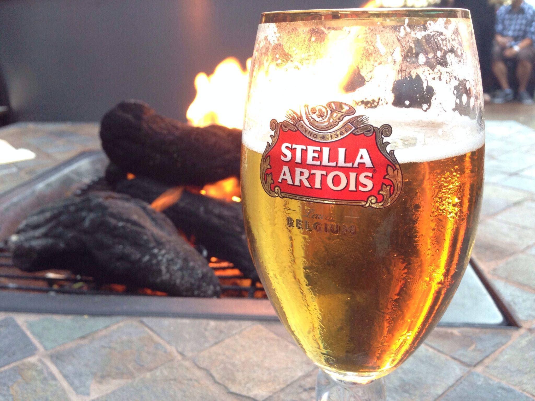 Stella Artois, beer, fireplace, Full HD Desktop Wallpaper