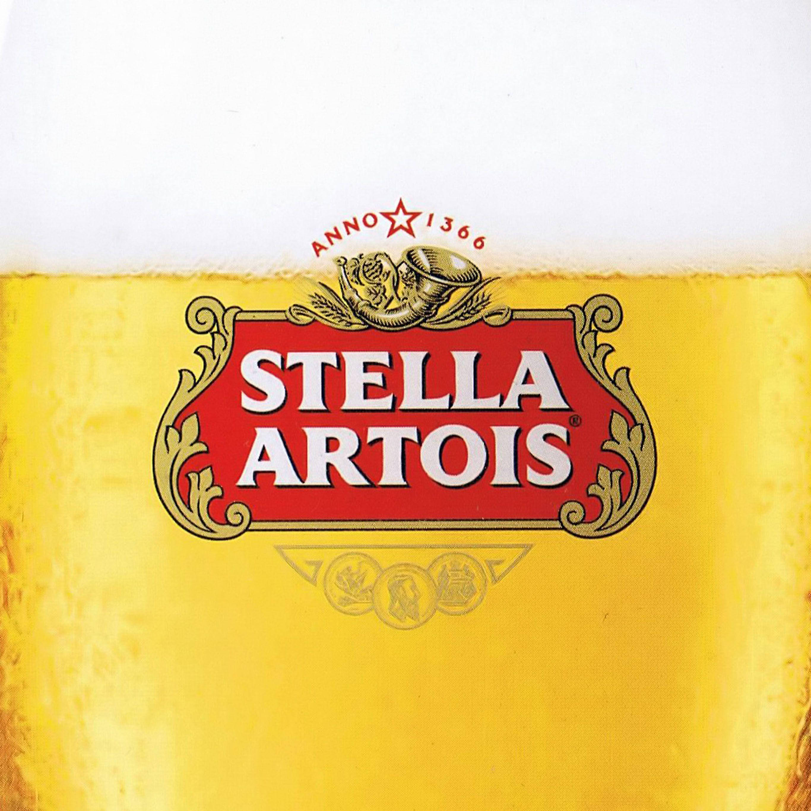 Stella Artois, golden liquid, white foam, 2K Desktop Wallpaper