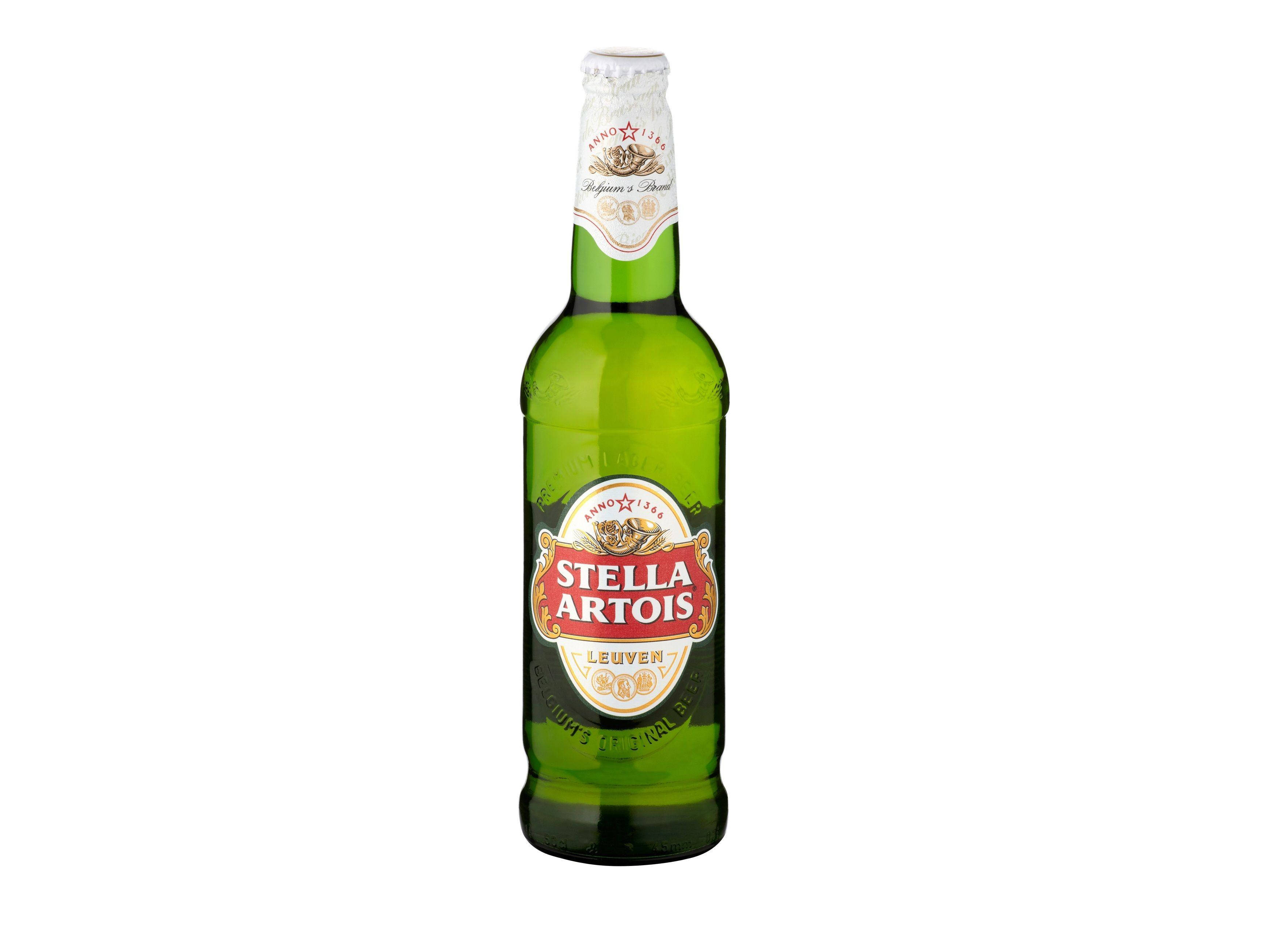 Stella Artois, lager bottle, green, 2K Desktop Wallpaper
