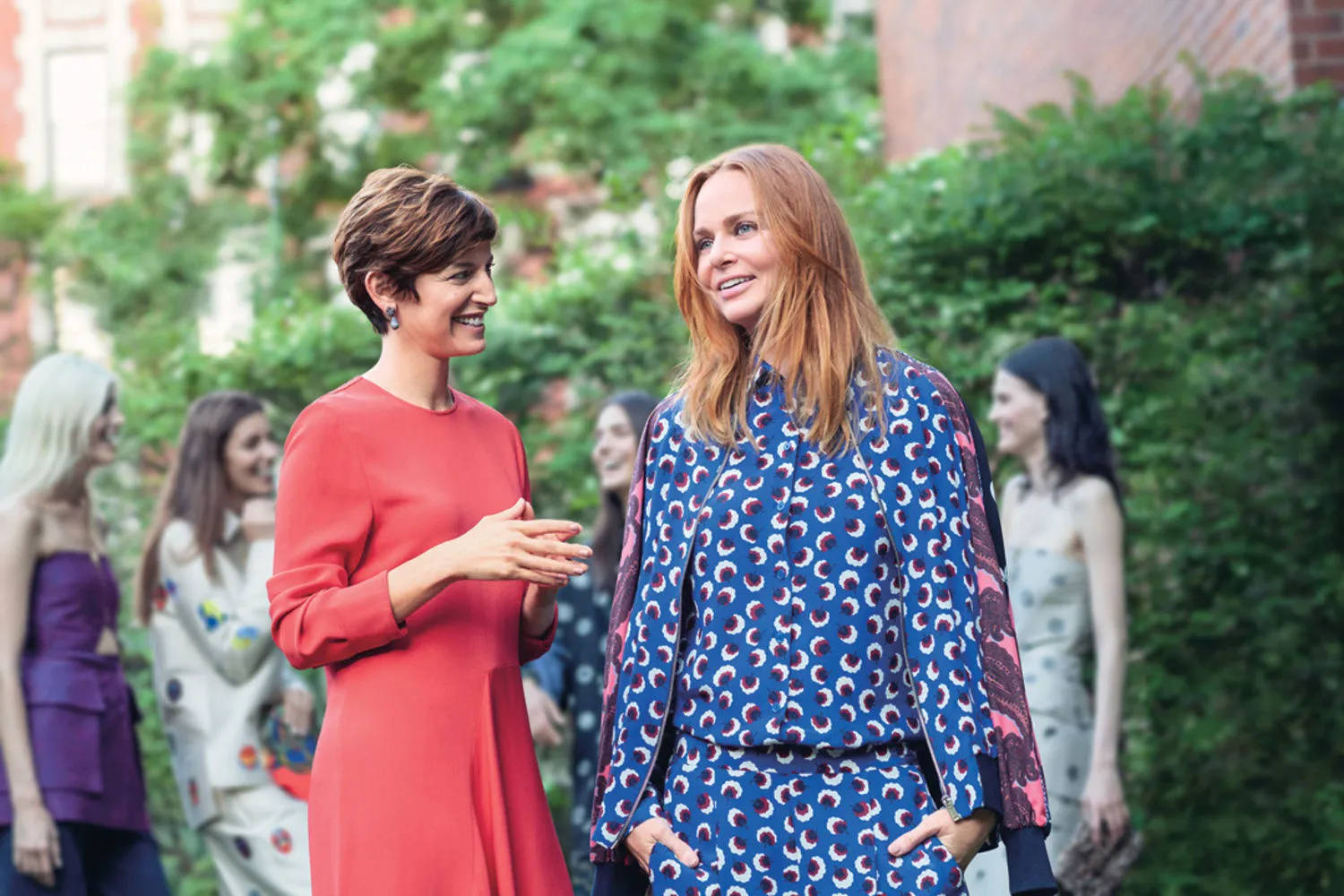 Stella McCartney, blue coordinated suit, high fashion, HD Desktop Wallpaper