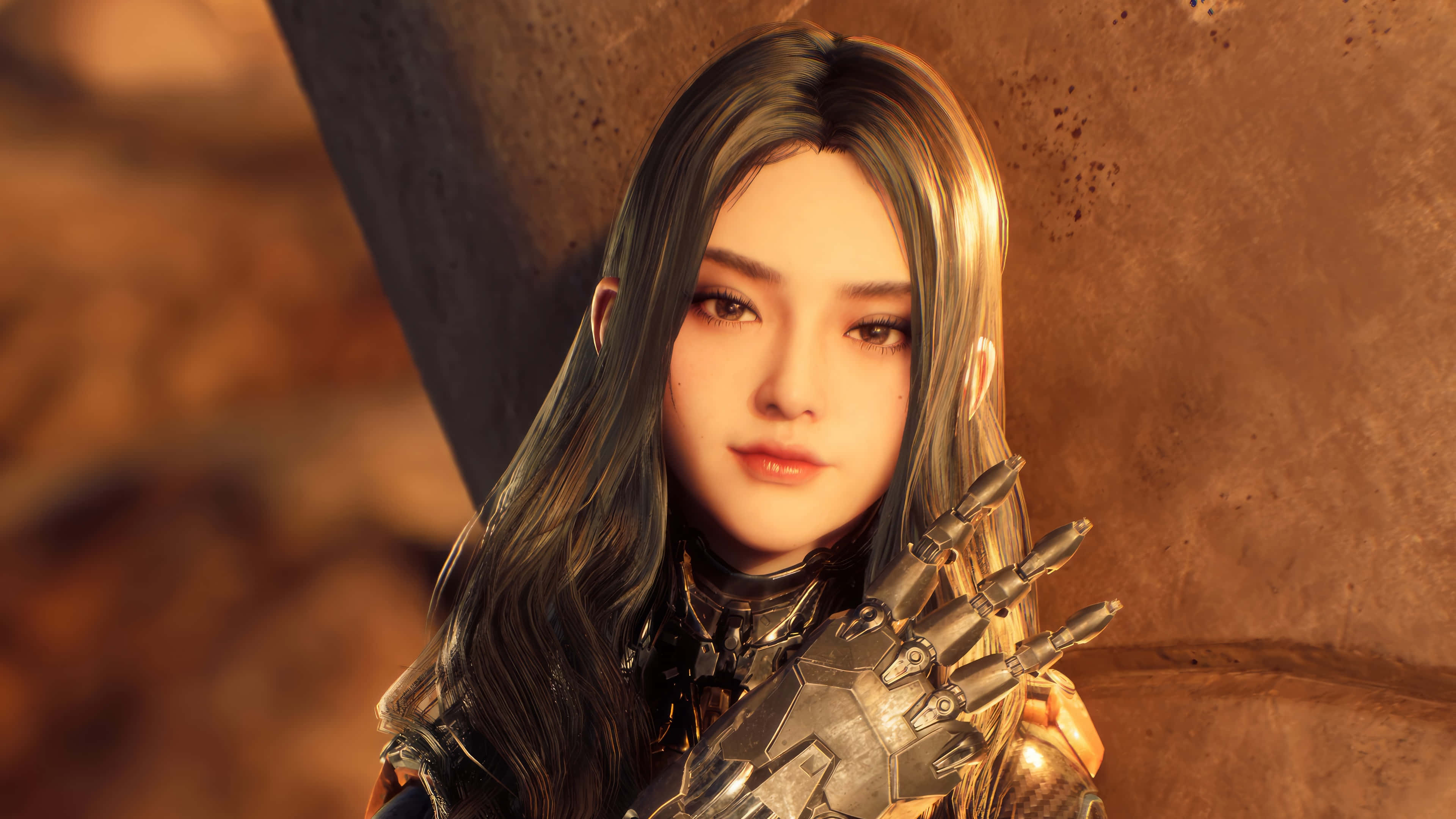 Stellar Blade, female character, long dark hair, 4K Desktop Wallpaper