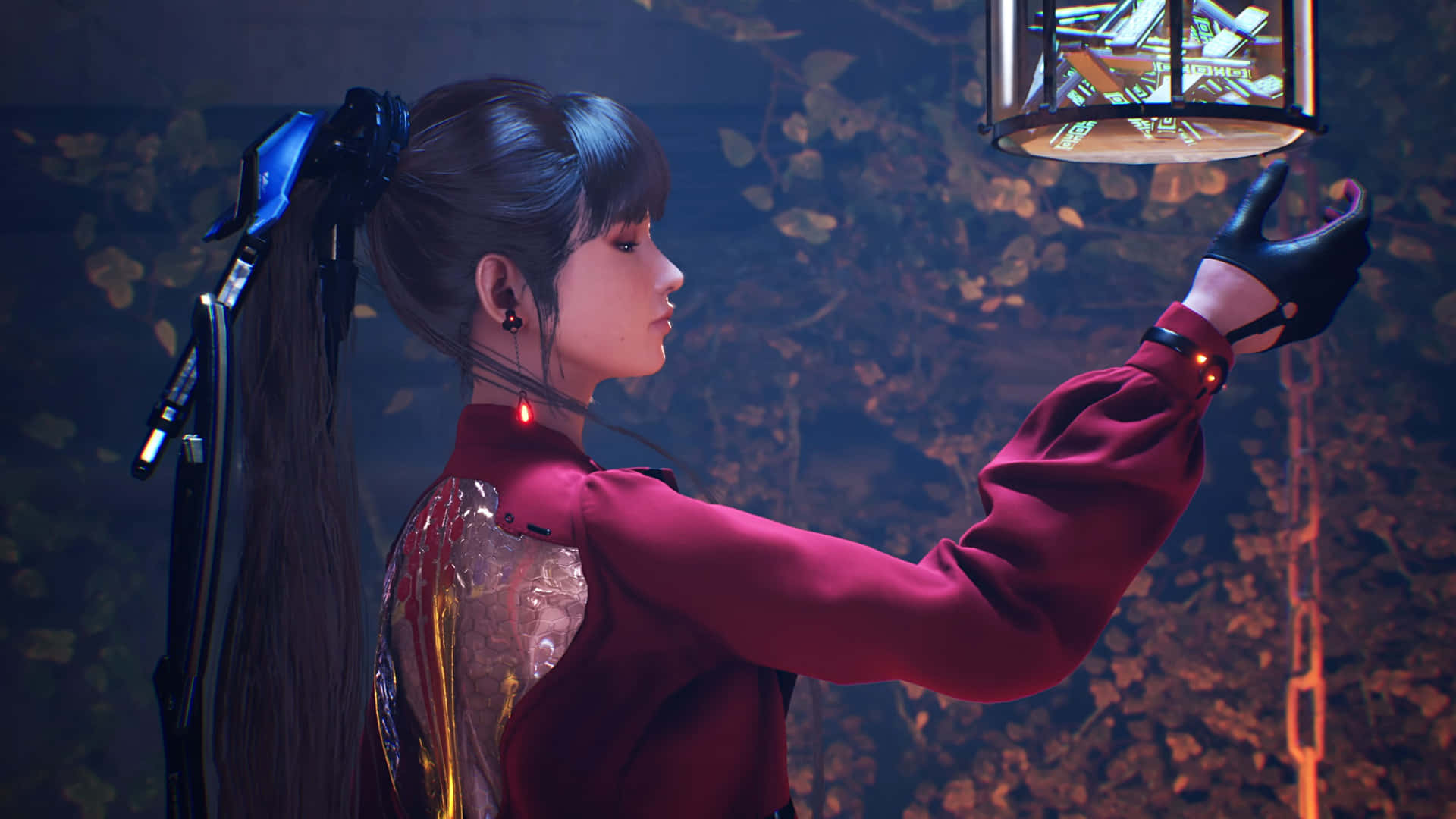 Stellar Blade, female character, red jacket, Full HD Desktop Wallpaper