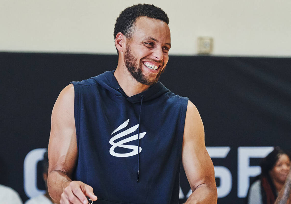 Steph Curry, sleeveless hoodie, navy, SD Desktop Wallpaper