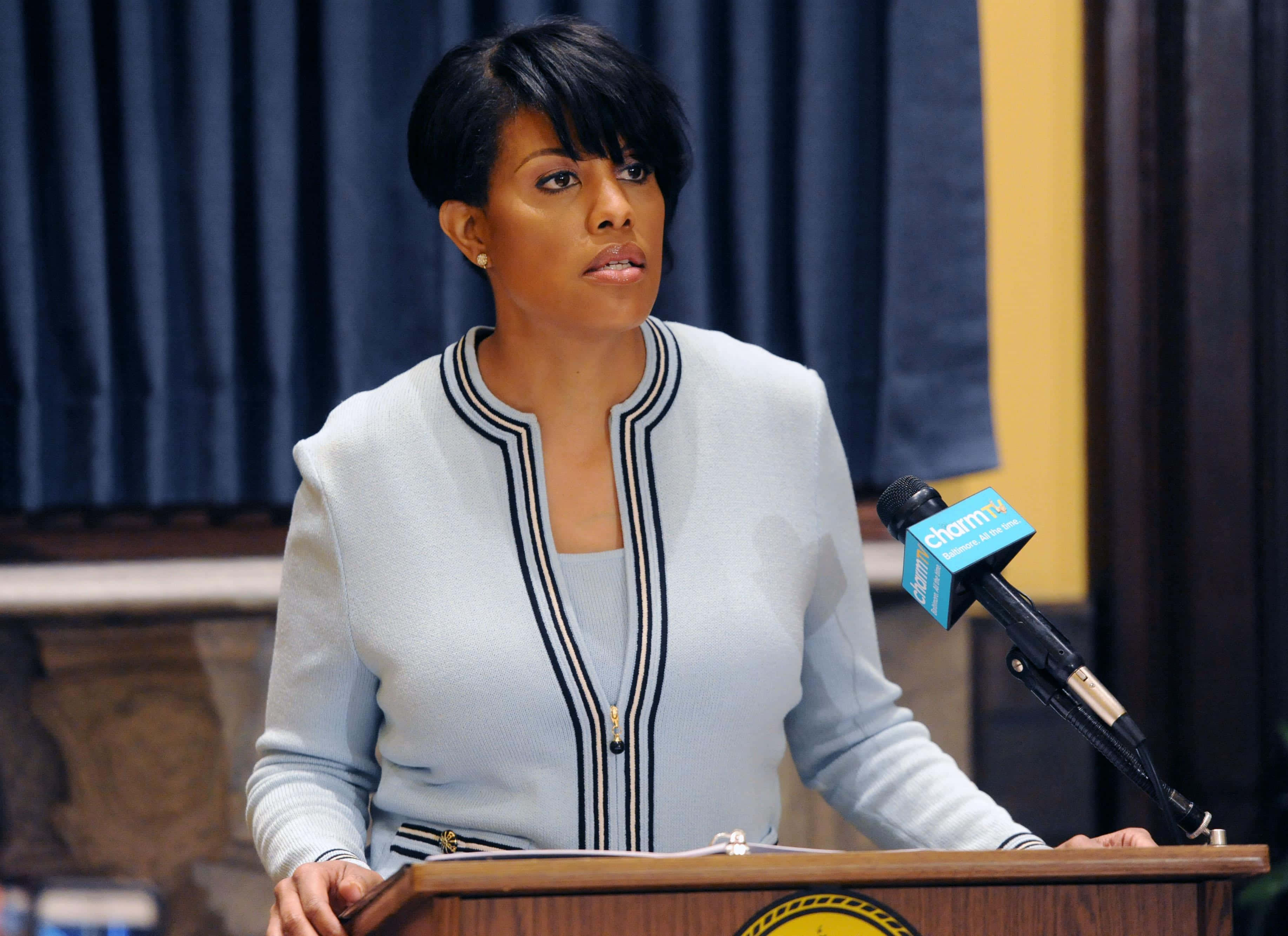 Stephanie Rawlings Blake, podium, wooden podium, 2K Desktop Wallpaper