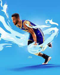 Stephen Curry, purple jersey, white motion trails, SD Phone Wallpaper