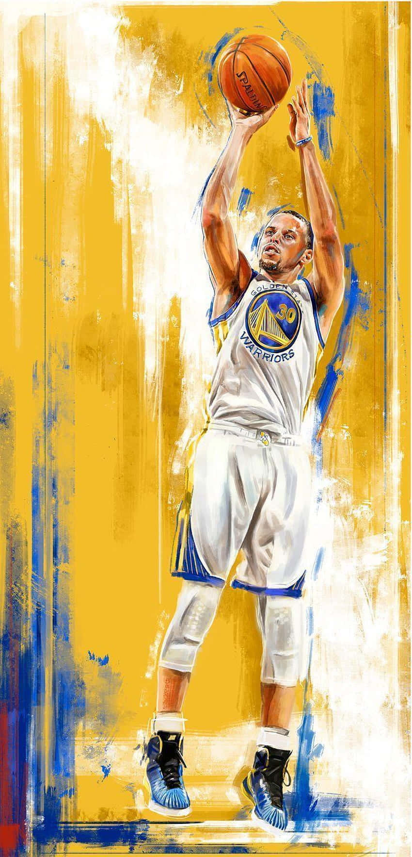 Stephen Curry, basketball player, painted portrait, HD Phone Wallpaper