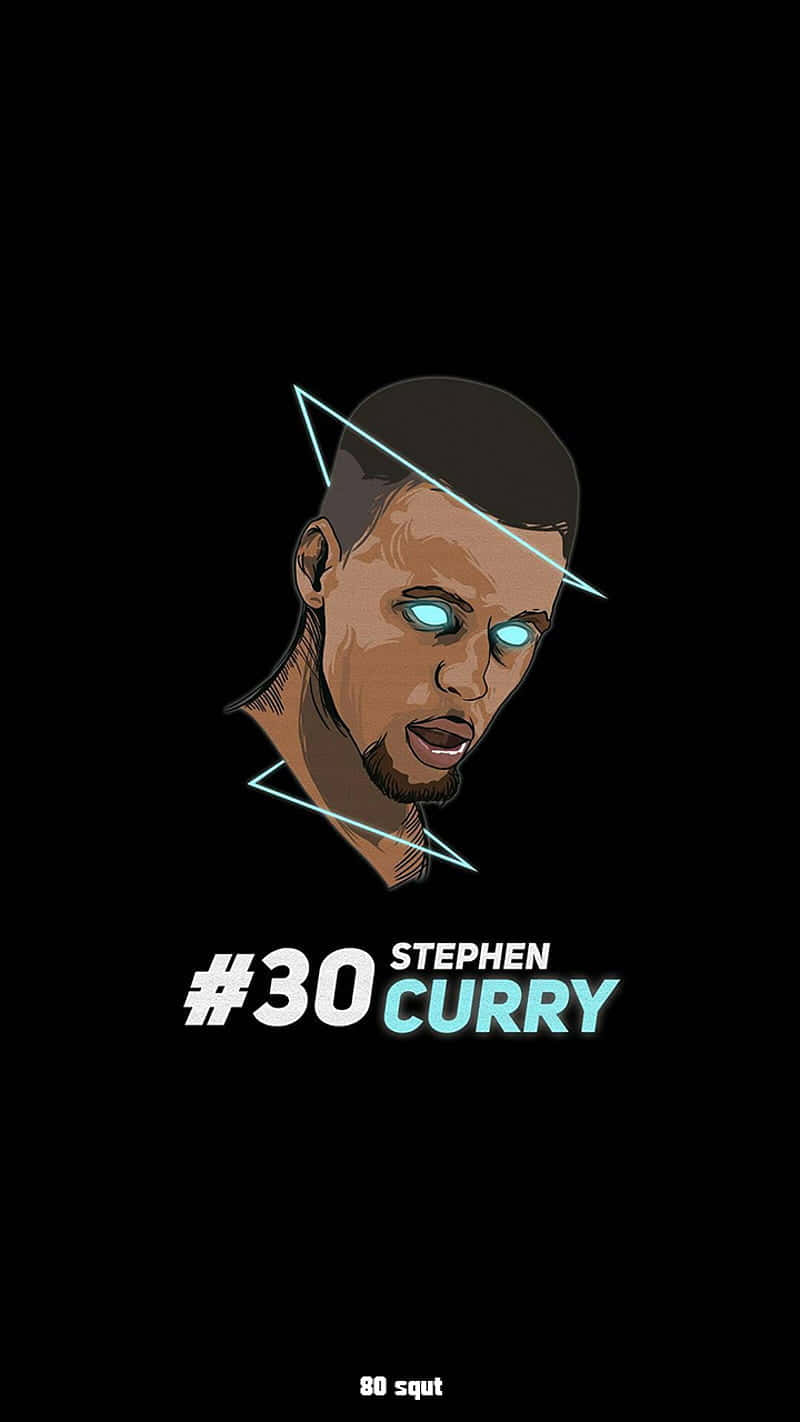 Stephen Curry, glowing blue eyes, neon lines, HD Phone Wallpaper
