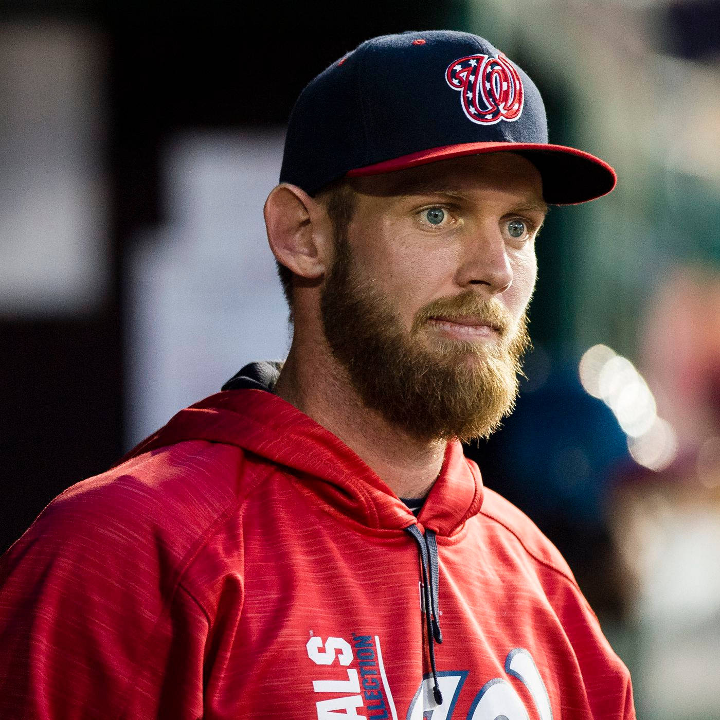 Stephen Strasburg, red hoodie, team cap, HD Desktop Wallpaper