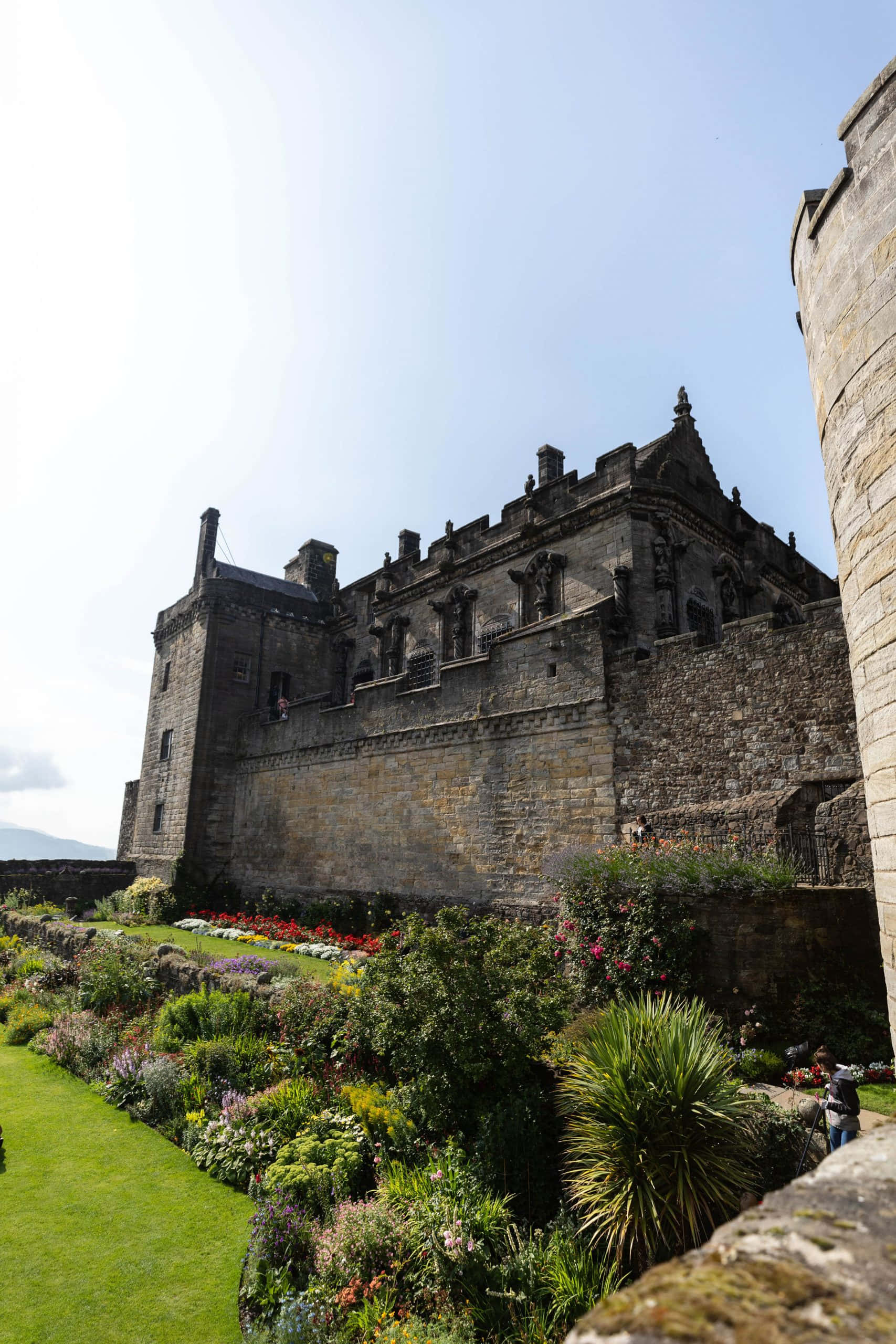 Sterling Castle, stone castle, turrets, 2K Phone Wallpaper