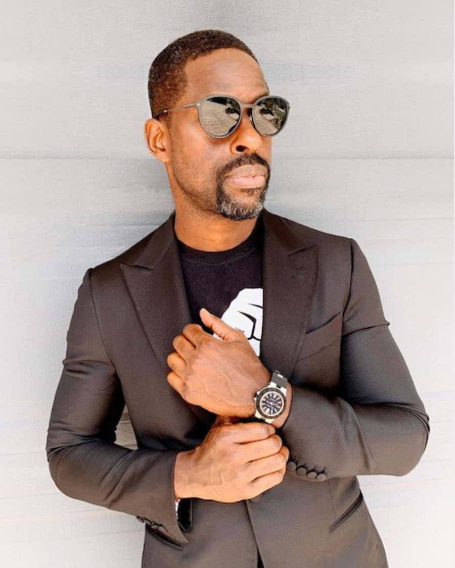 Sterling K. Brown, dark suit, sunglasses, SD Phone Wallpaper