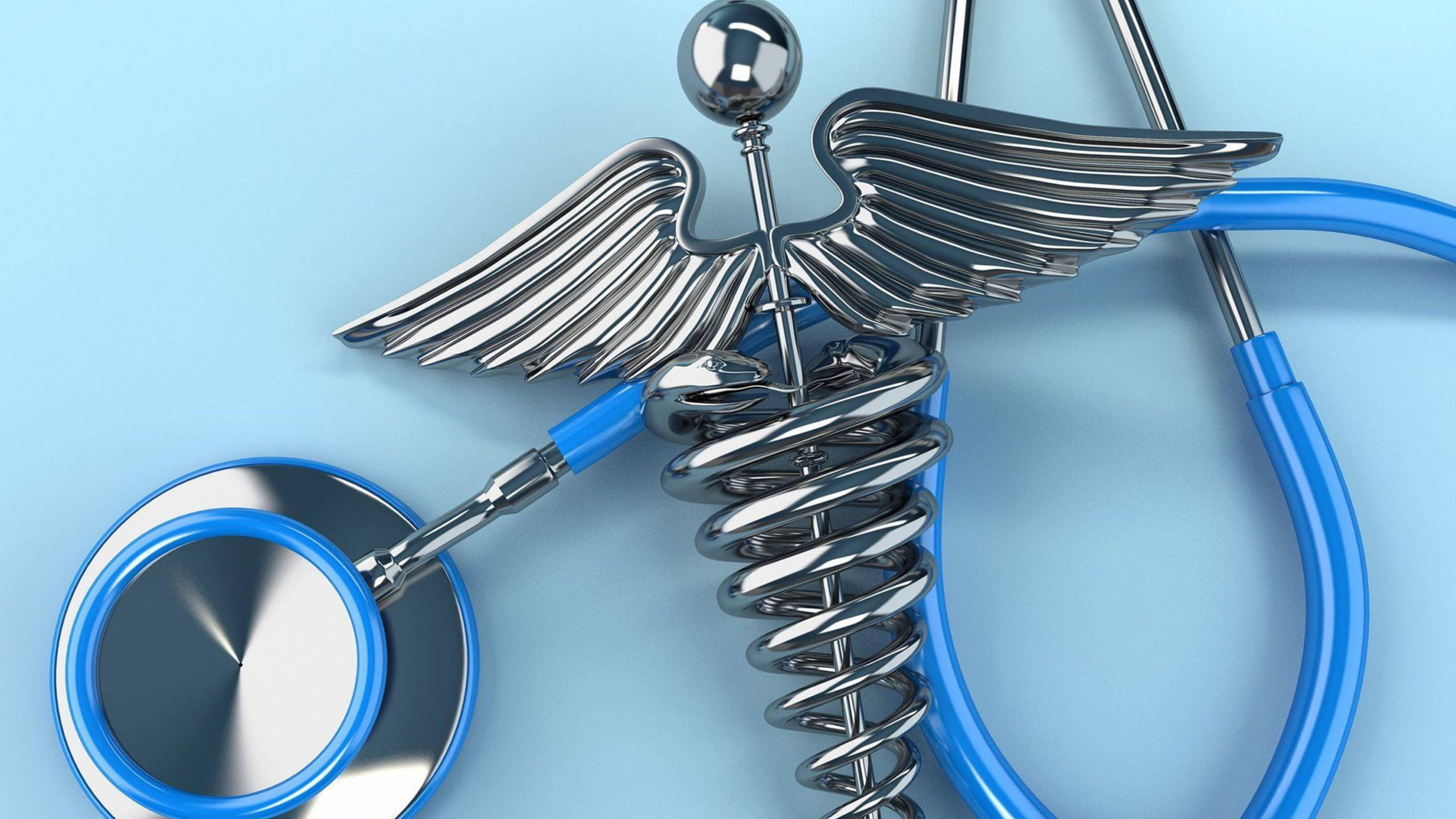 caduceus, wings, coiled rod, 5K Desktop Wallpaper