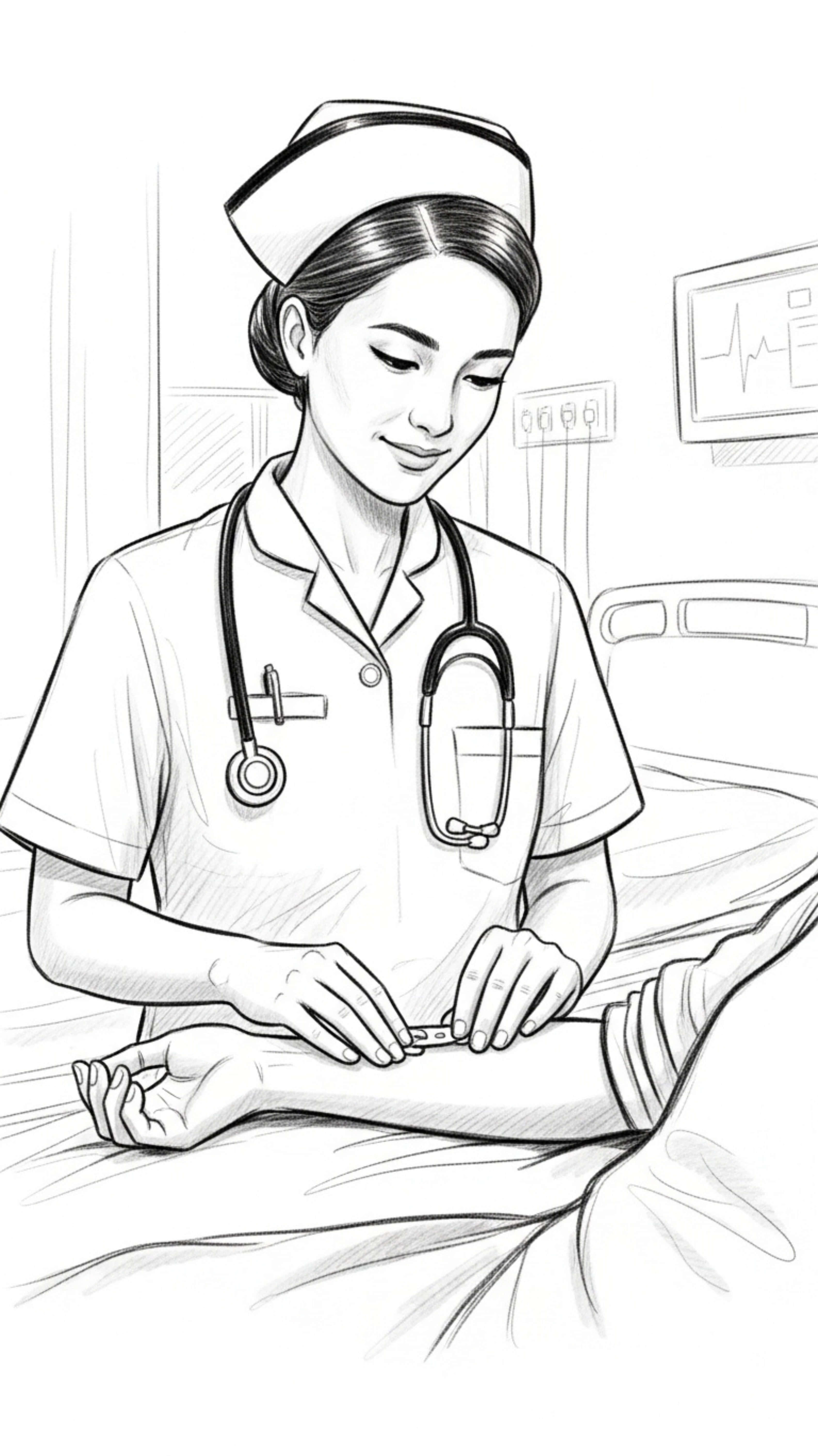 nurse, uniform, stethoscope, 5K Phone Wallpaper