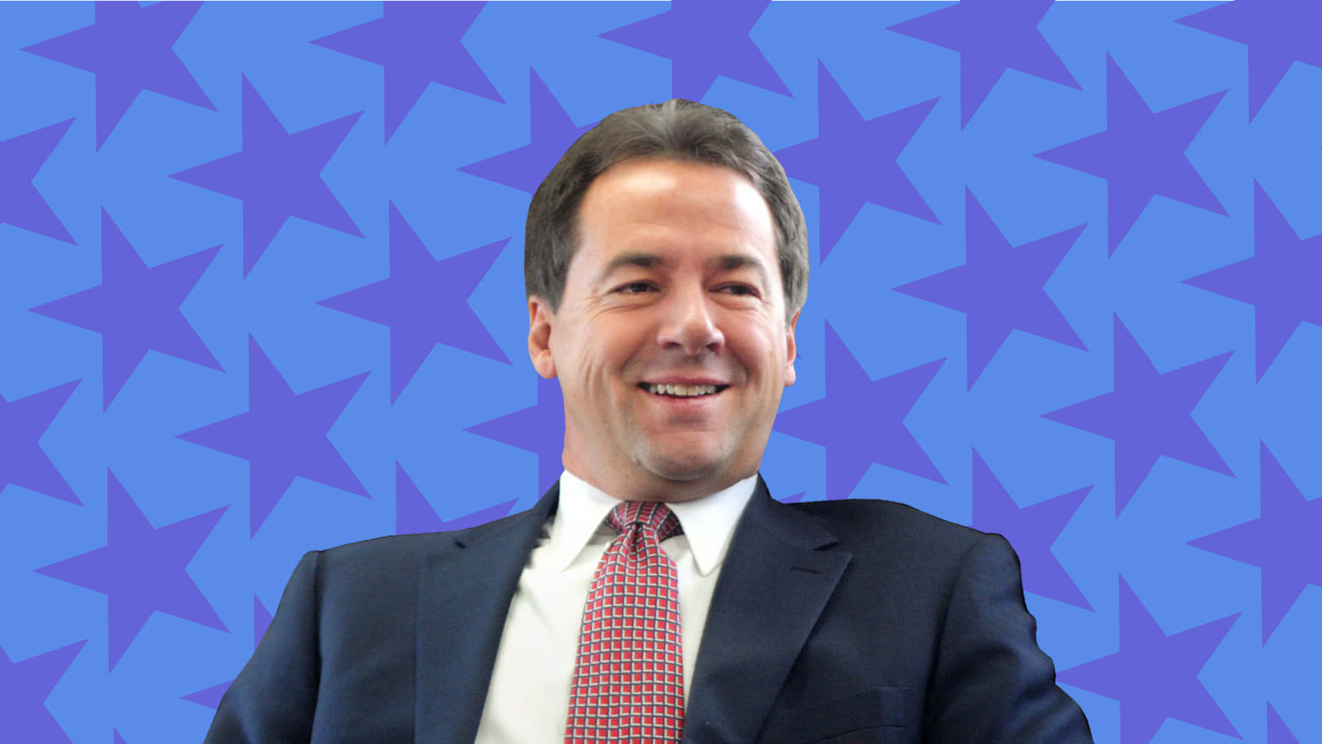Steve Bullock, blue background, purple stars, Full HD Desktop Wallpaper