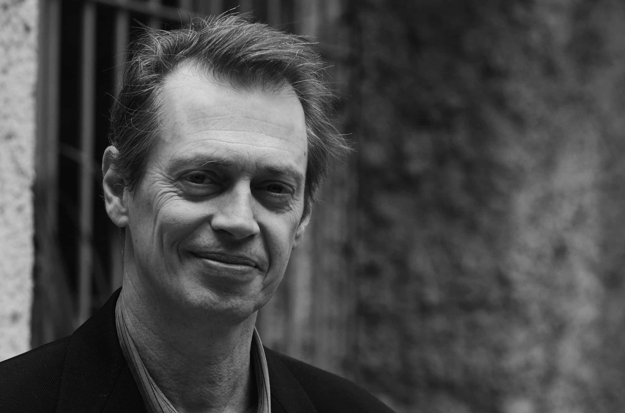 Steve Buscemi, black and white portrait, middle-aged man, Full HD Desktop Wallpaper