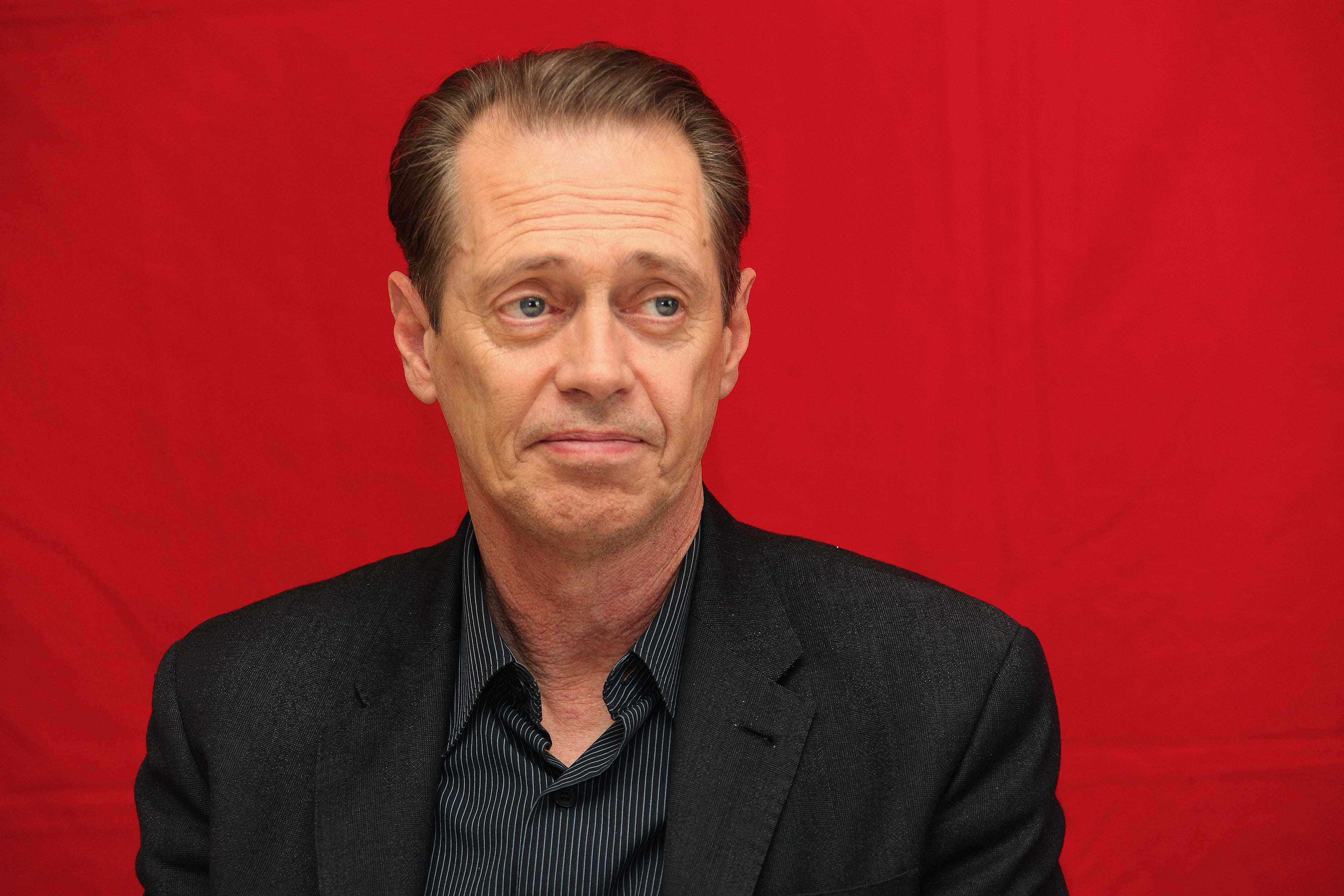 Steve Buscemi, dark suit, striped shirt, 4K Desktop Wallpaper
