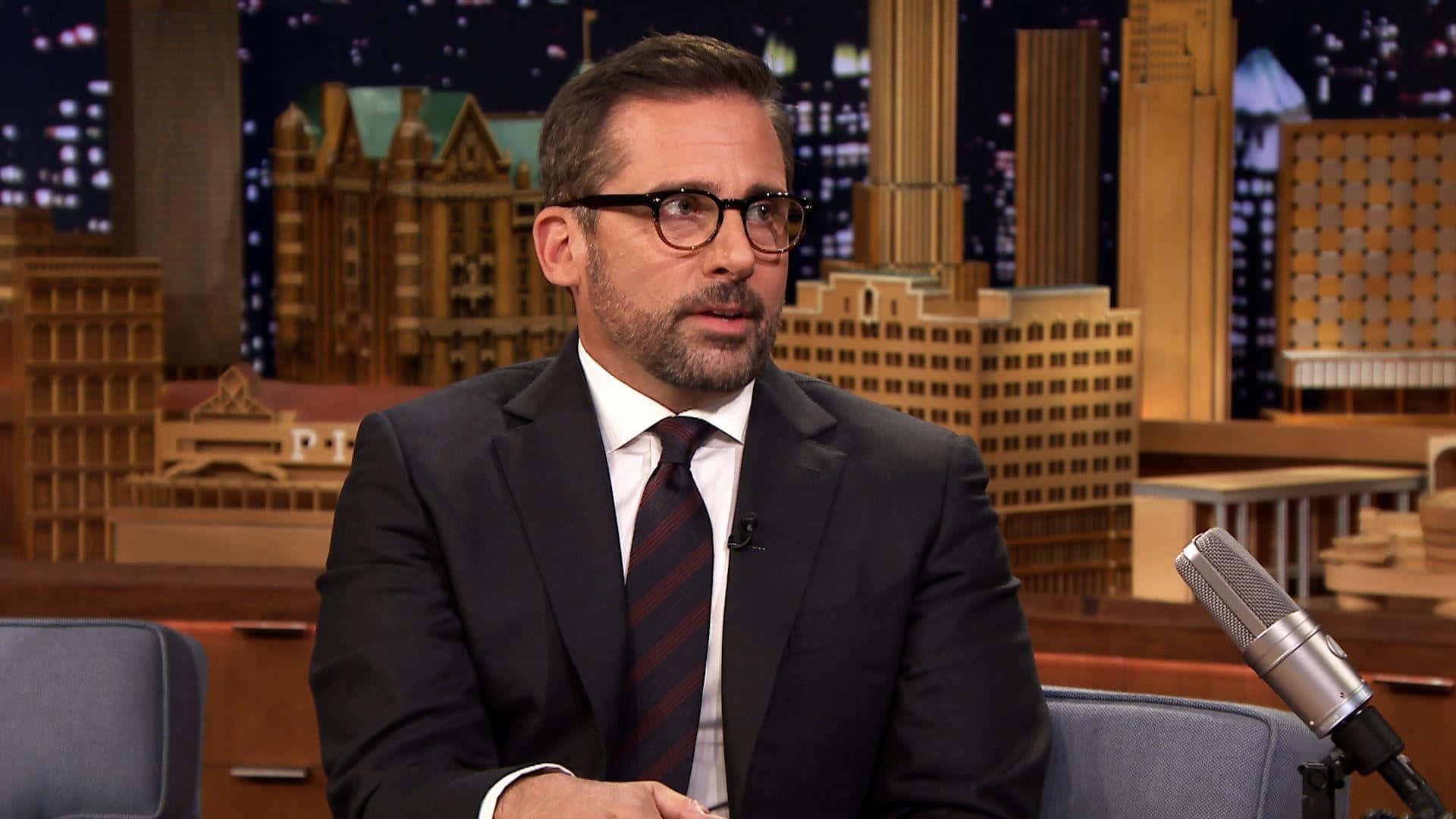 Steve Carell, suit, glasses, Full HD Desktop Wallpaper