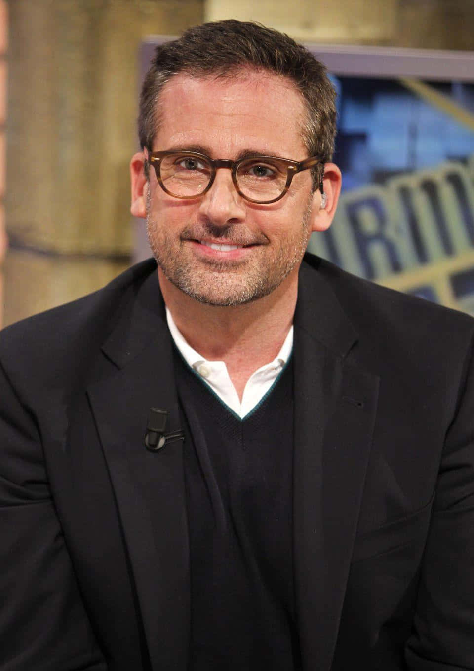 Steve Carell, black suit, sweater vest, HD Phone Wallpaper