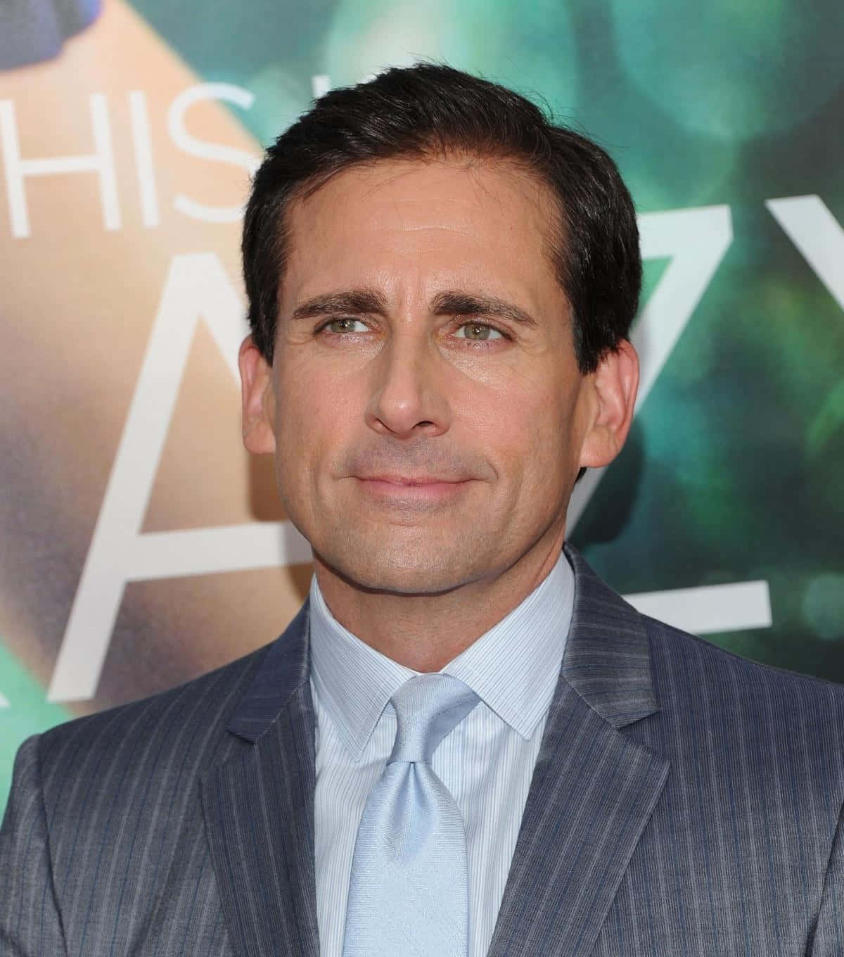 Steve Carell, pinstripe suit, light blue tie, HD Phone Wallpaper
