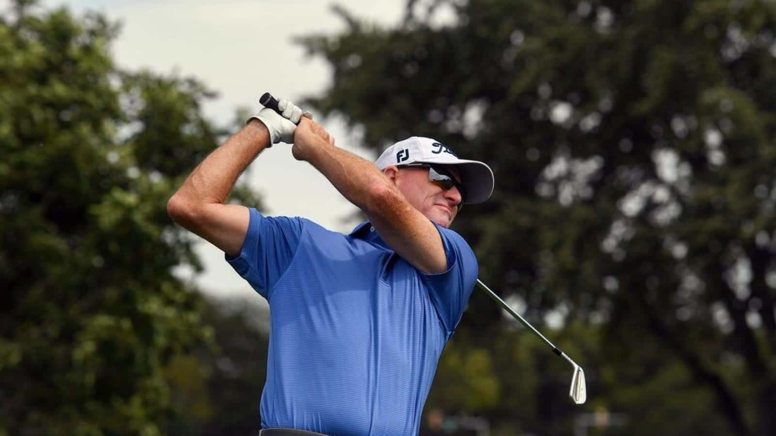 Steve Flesch, blue shirt, white cap, HD Desktop Wallpaper