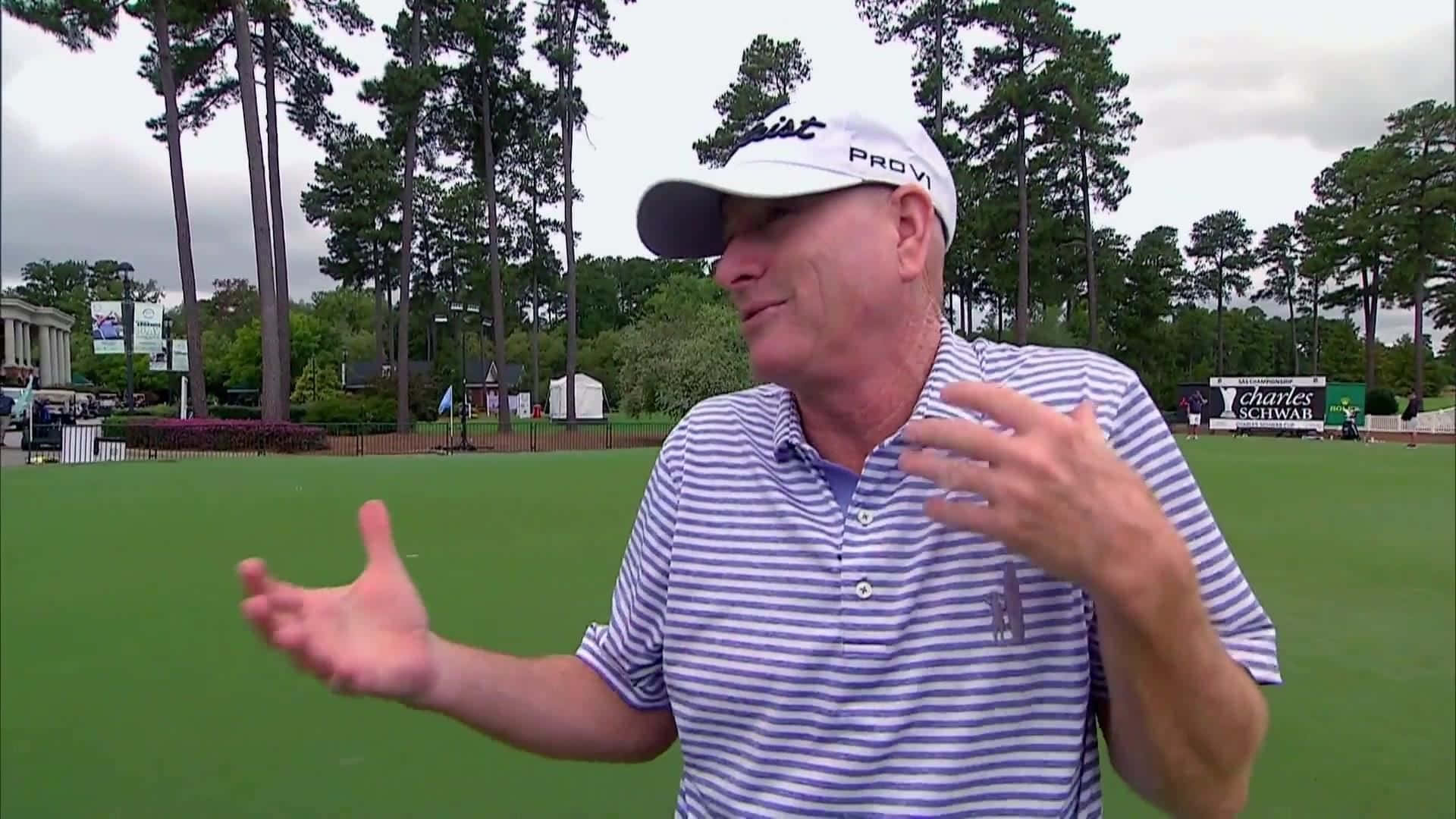 Steve Flesch, striped polo, white cap, Full HD Desktop Wallpaper