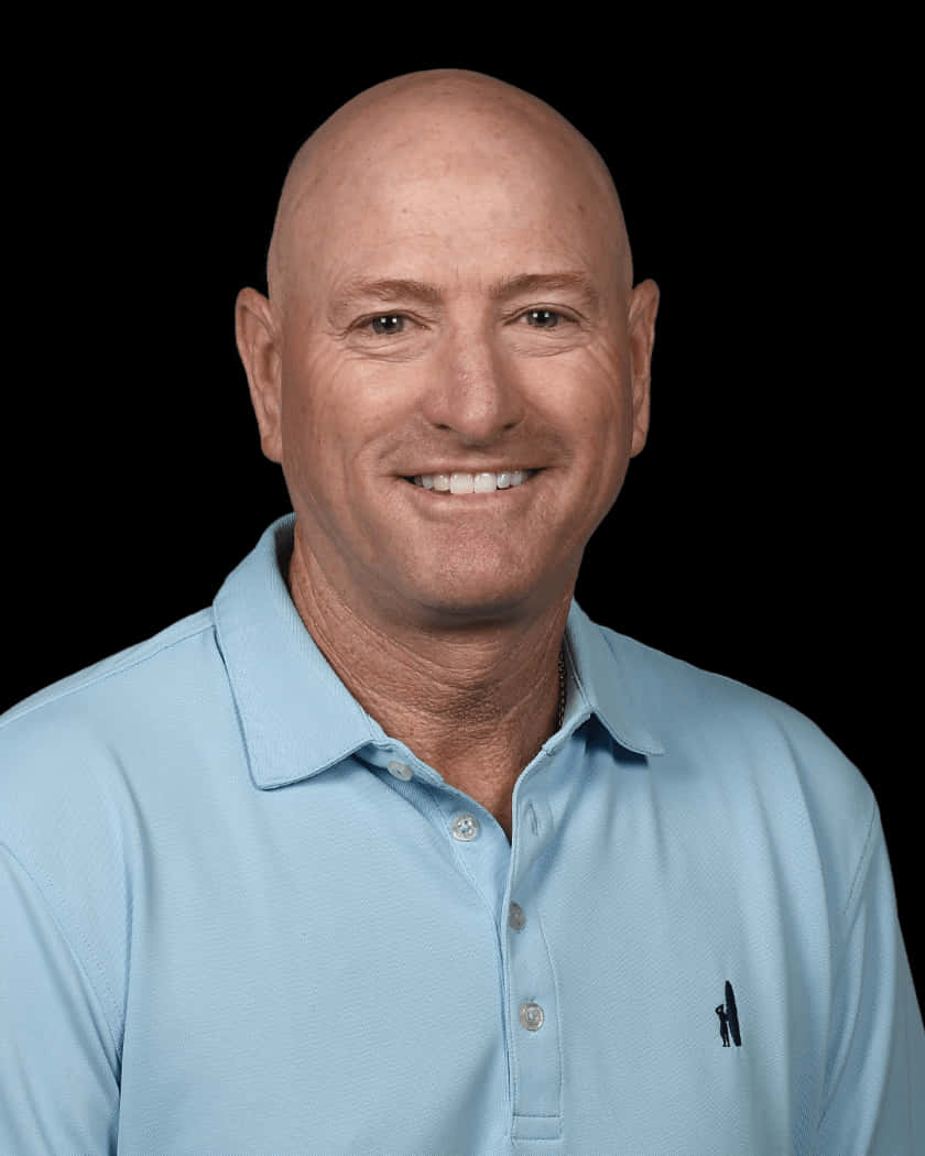 Steve Flesch, light blue polo shirt, solid black background, SD Phone Wallpaper