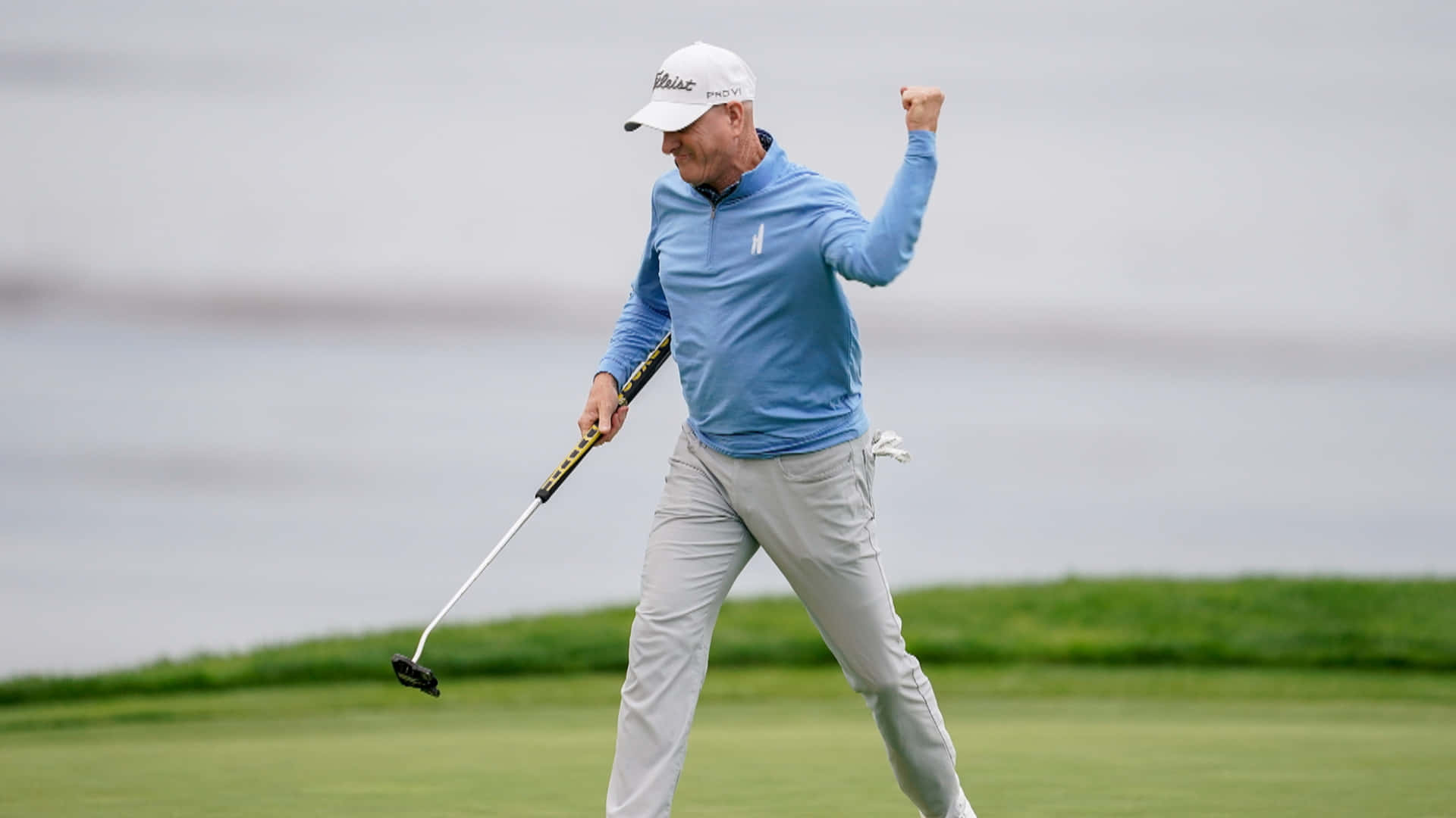 Steve Flesch, blue shirt, white cap, Full HD Desktop Wallpaper