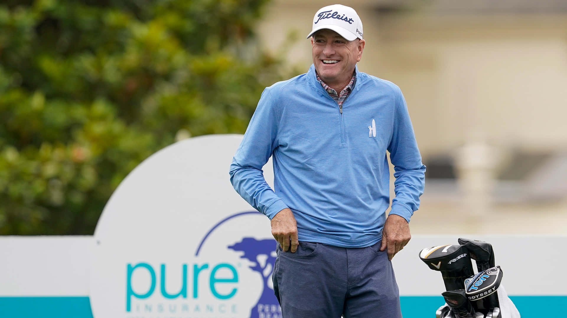 Steve Flesch, blue pullover, white cap, Full HD Desktop Wallpaper