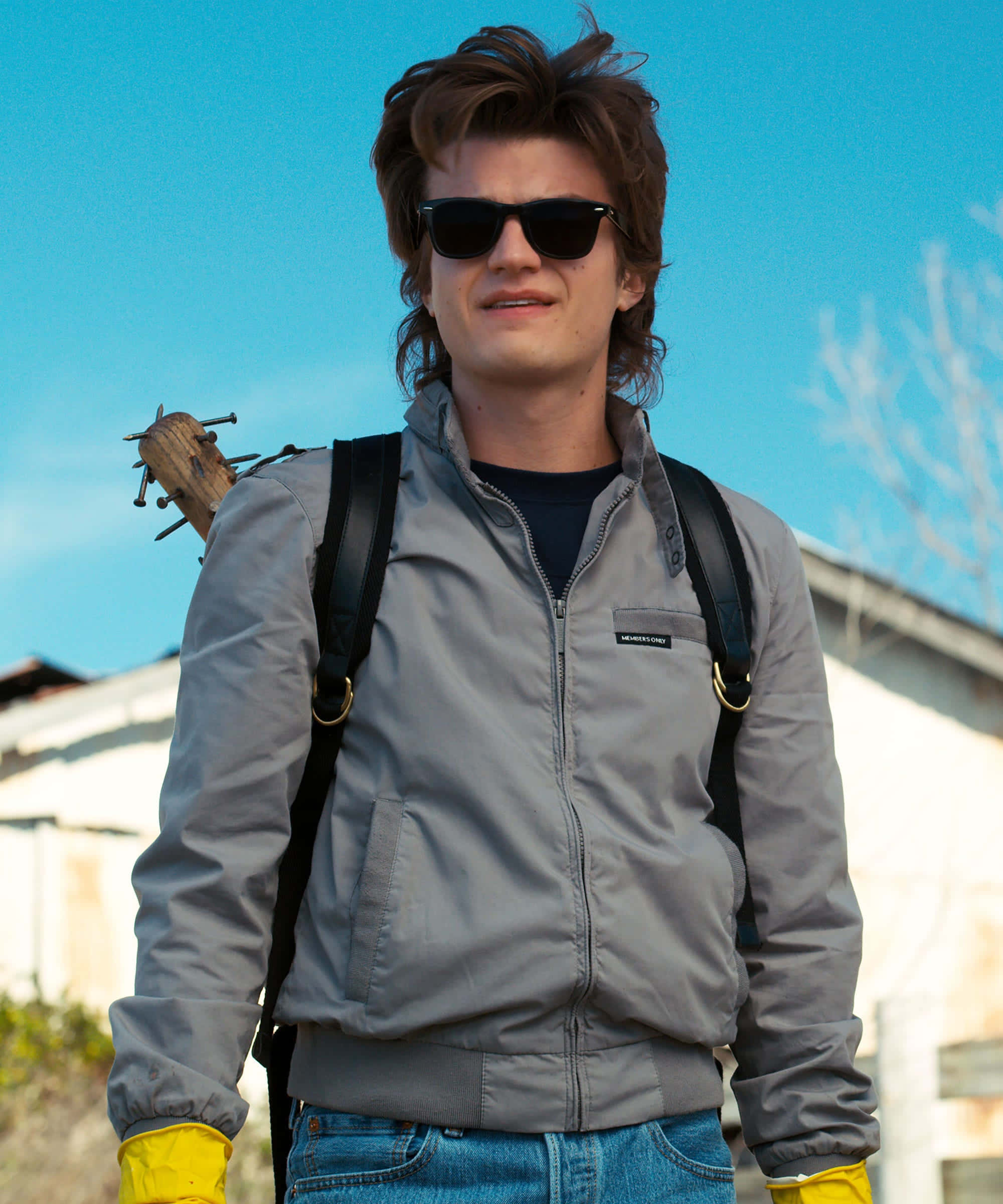Steve Harrington, sunglasses, spiked baseball bat, Full HD Phone Wallpaper