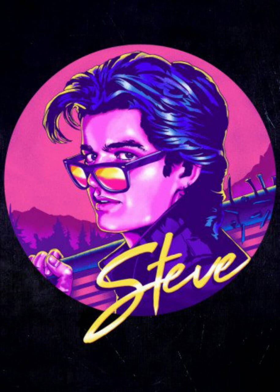 Steve Harrington, vibrant purple hair, sunglasses, HD Phone Wallpaper