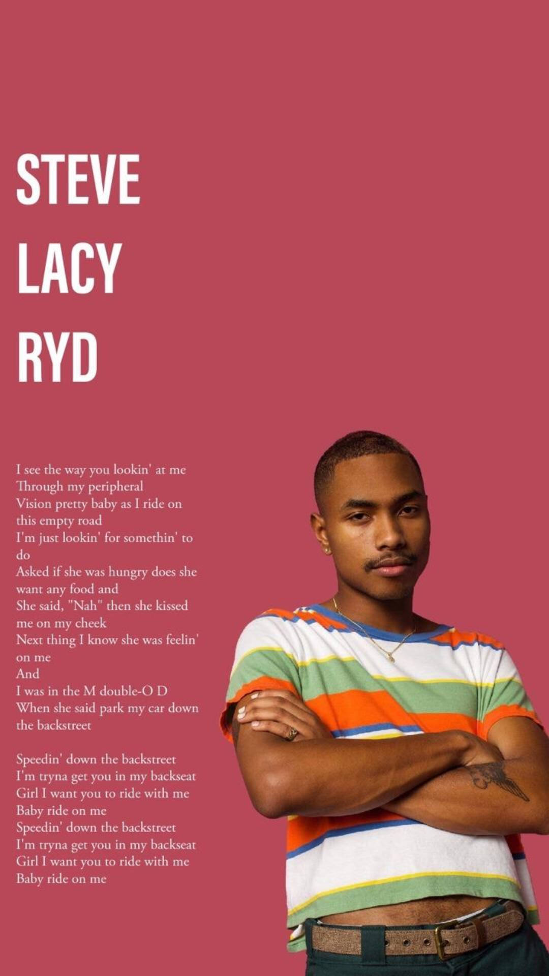 Steve Lacy, pink background, colorful striped shirt, Full HD Phone Wallpaper