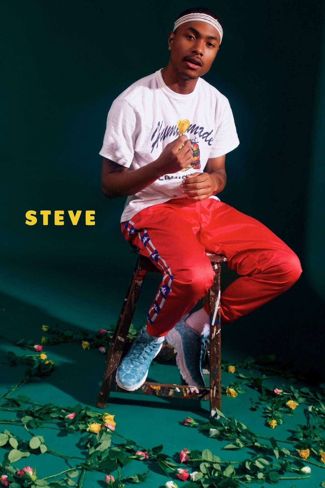 Steve Lacy, red pants, white tee, Full HD Phone Wallpaper