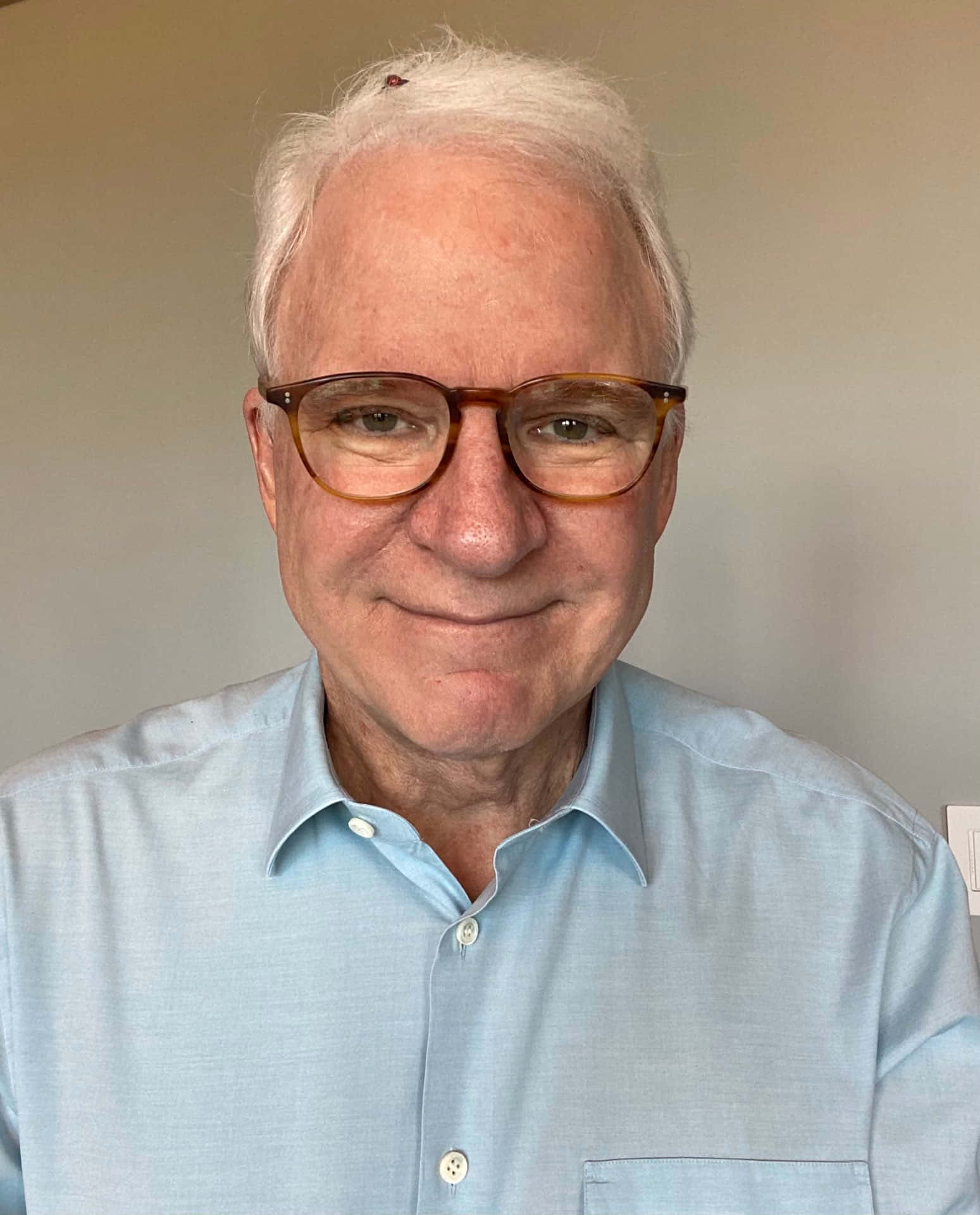 Steve Martin, white hair, tortoiseshell glasses, Full HD Phone Wallpaper