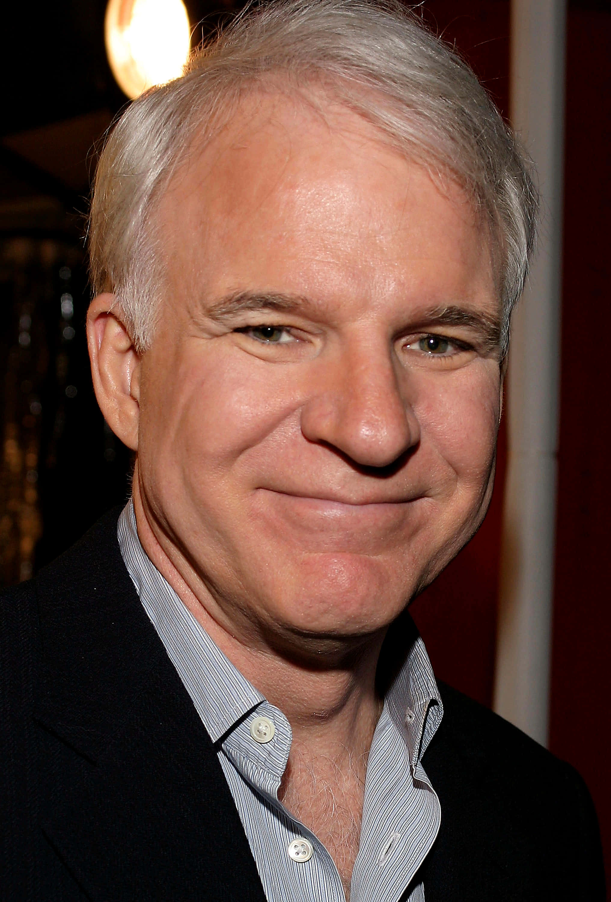 Steve Martin, gray hair, dark suit, 2K Phone Wallpaper