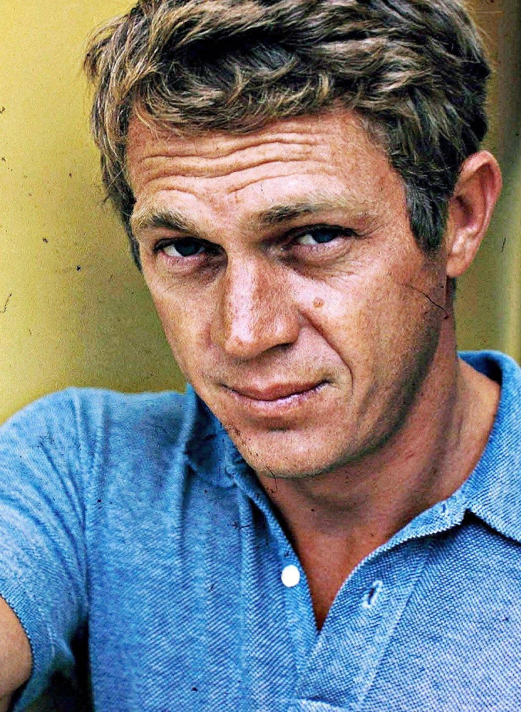 Steve McQueen, blue eyes, tousled hair, HD Phone Wallpaper