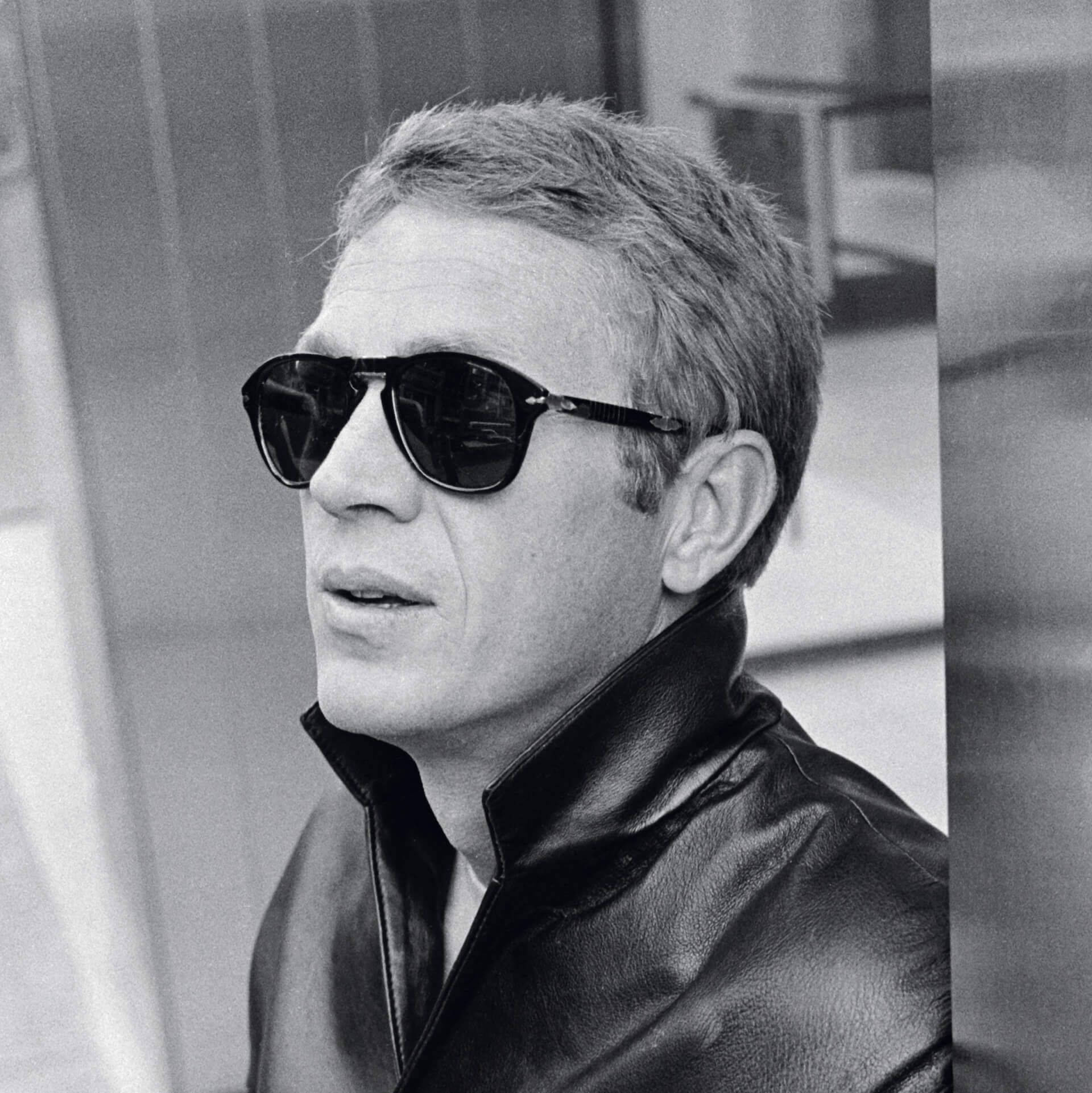 Steve McQueen, leather jacket, sunglasses, Full HD Phone Wallpaper