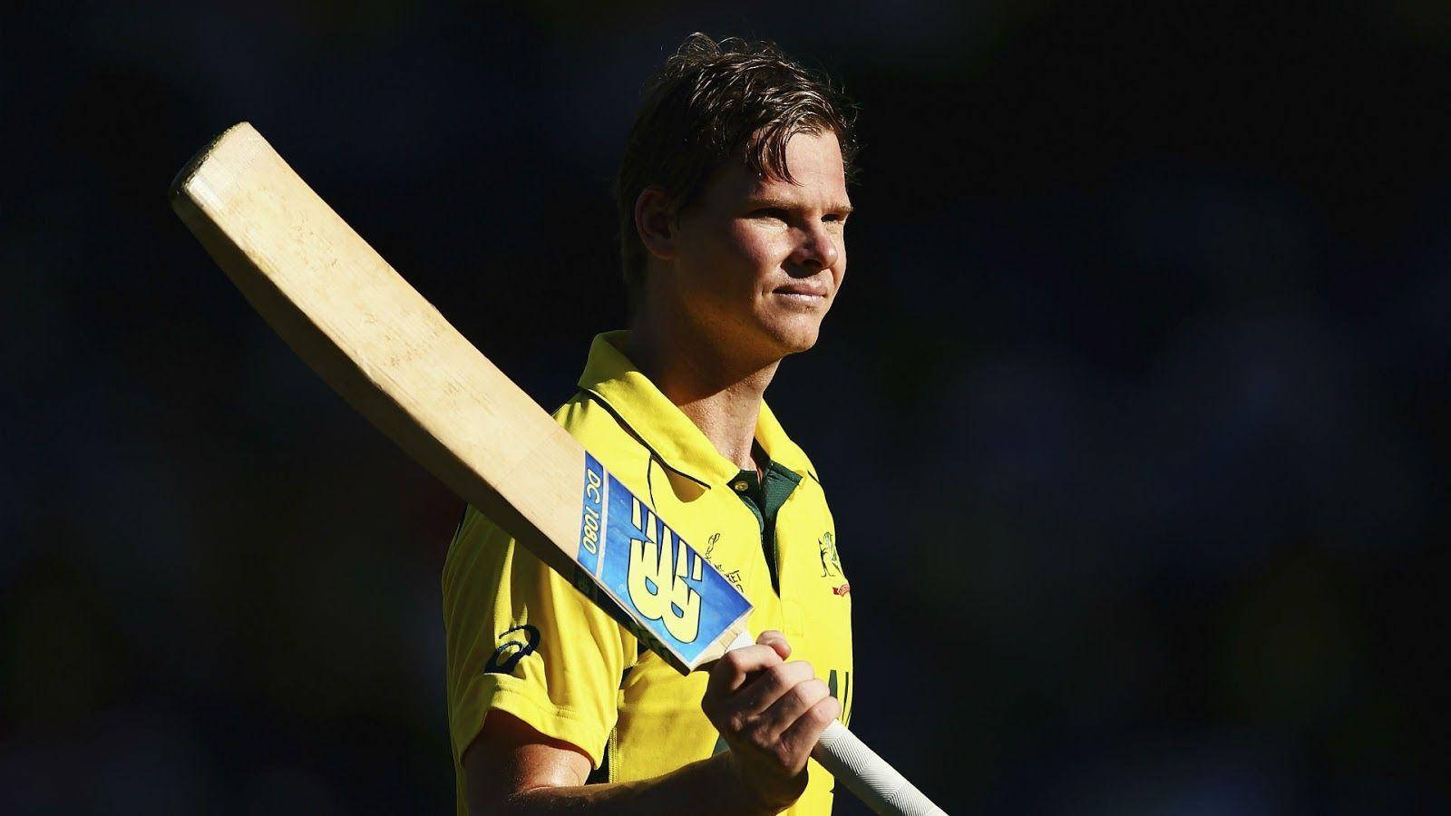 Steve Smith, yellow jersey, wooden bat, HD Desktop Wallpaper