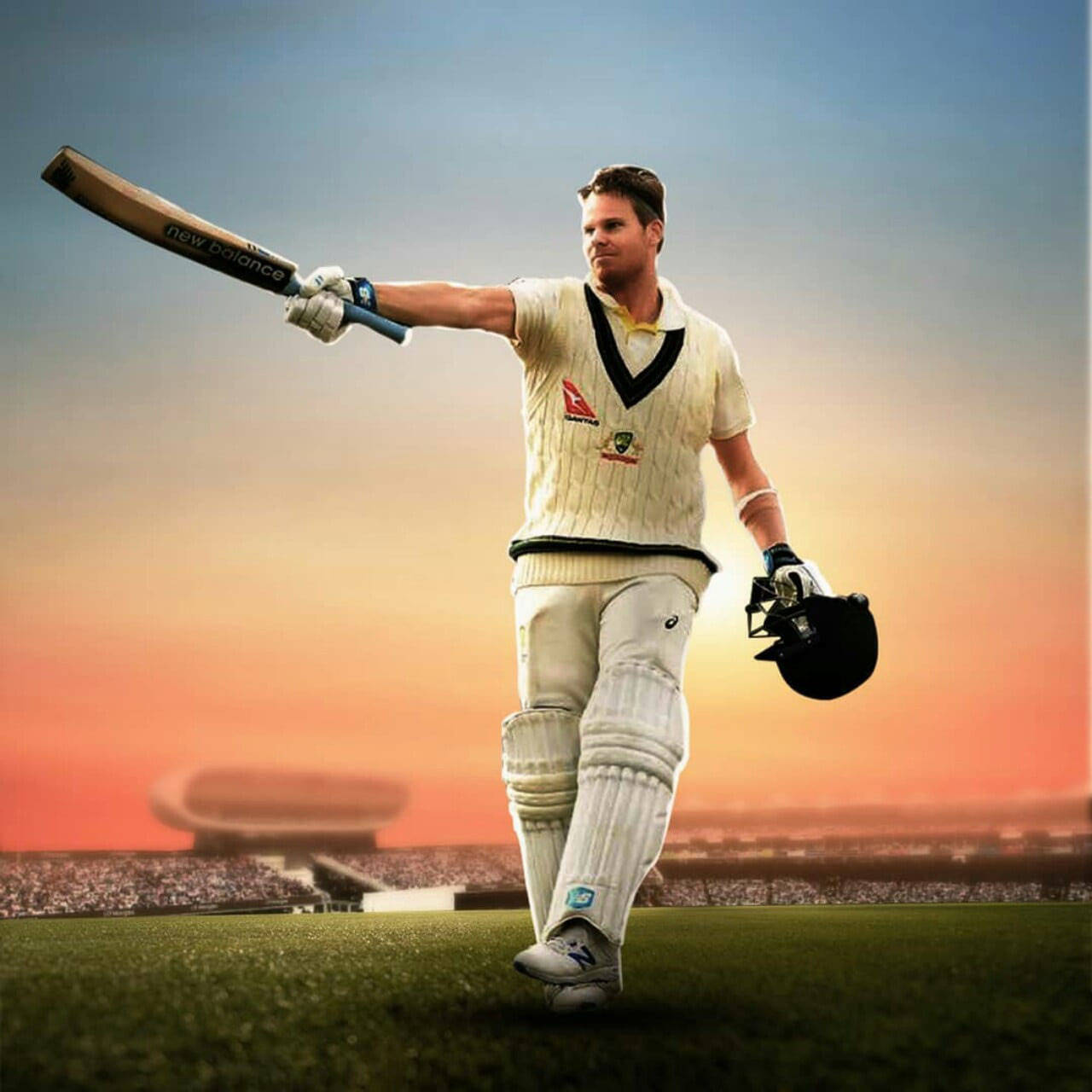 Steve Smith, sunset, cricket player, HD Desktop Wallpaper
