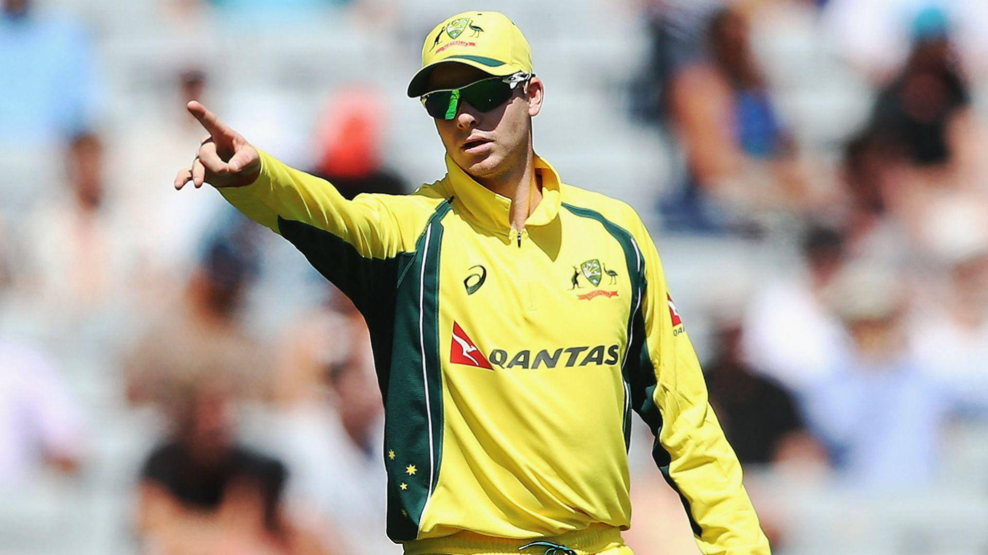 Steve Smith, Australian cricket player, yellow and green uniform, Full HD Desktop Wallpaper
