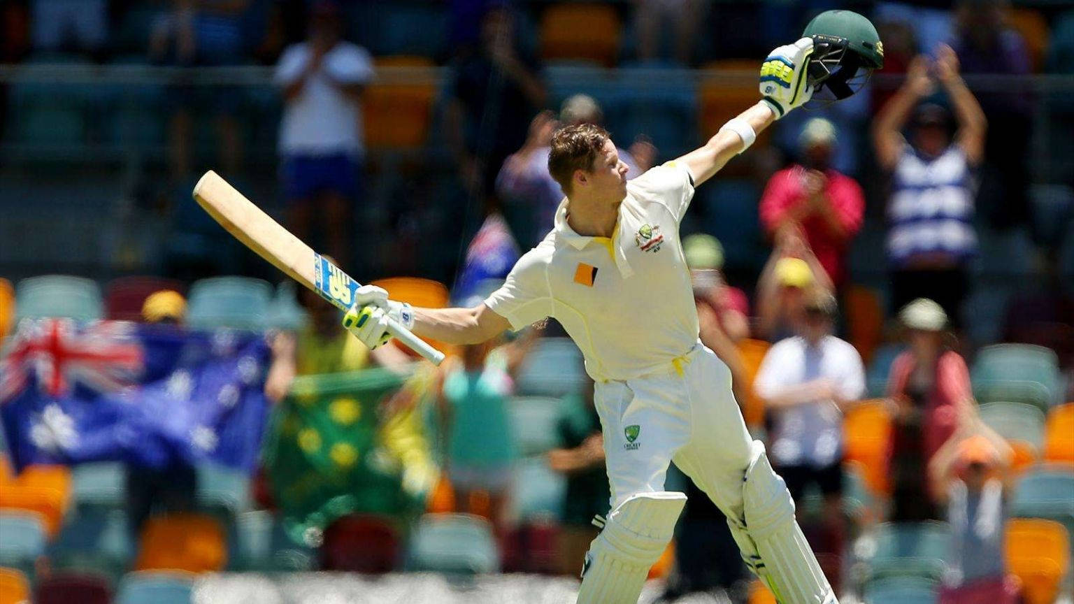 Steve Smith, cricket player, white uniform, HD Desktop Wallpaper