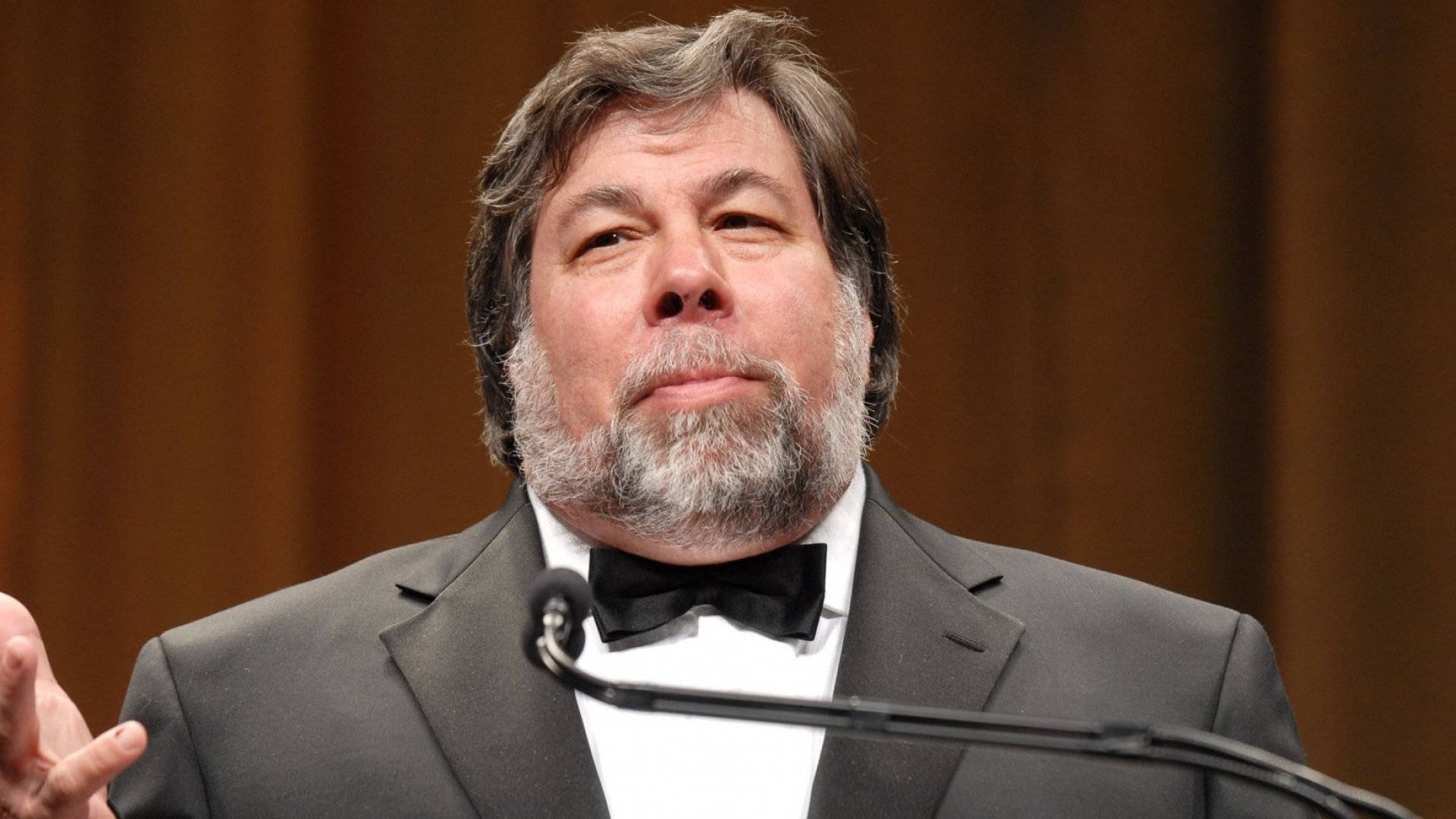 Steve Wozniak, tuxedo, podium, Full HD Desktop Wallpaper