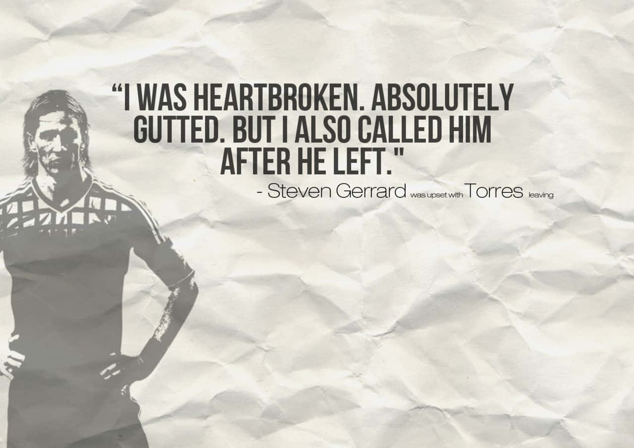 Steven Gerrard, football quote, monochrome silhouette, HD Desktop Wallpaper