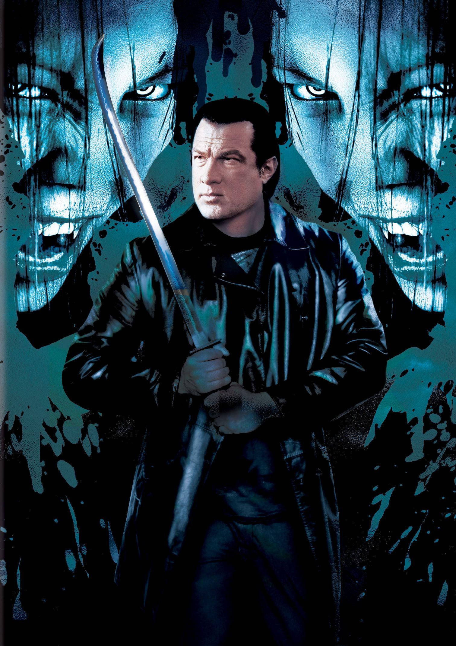 Steven Seagal, black leather coat, sword, Full HD Phone Wallpaper