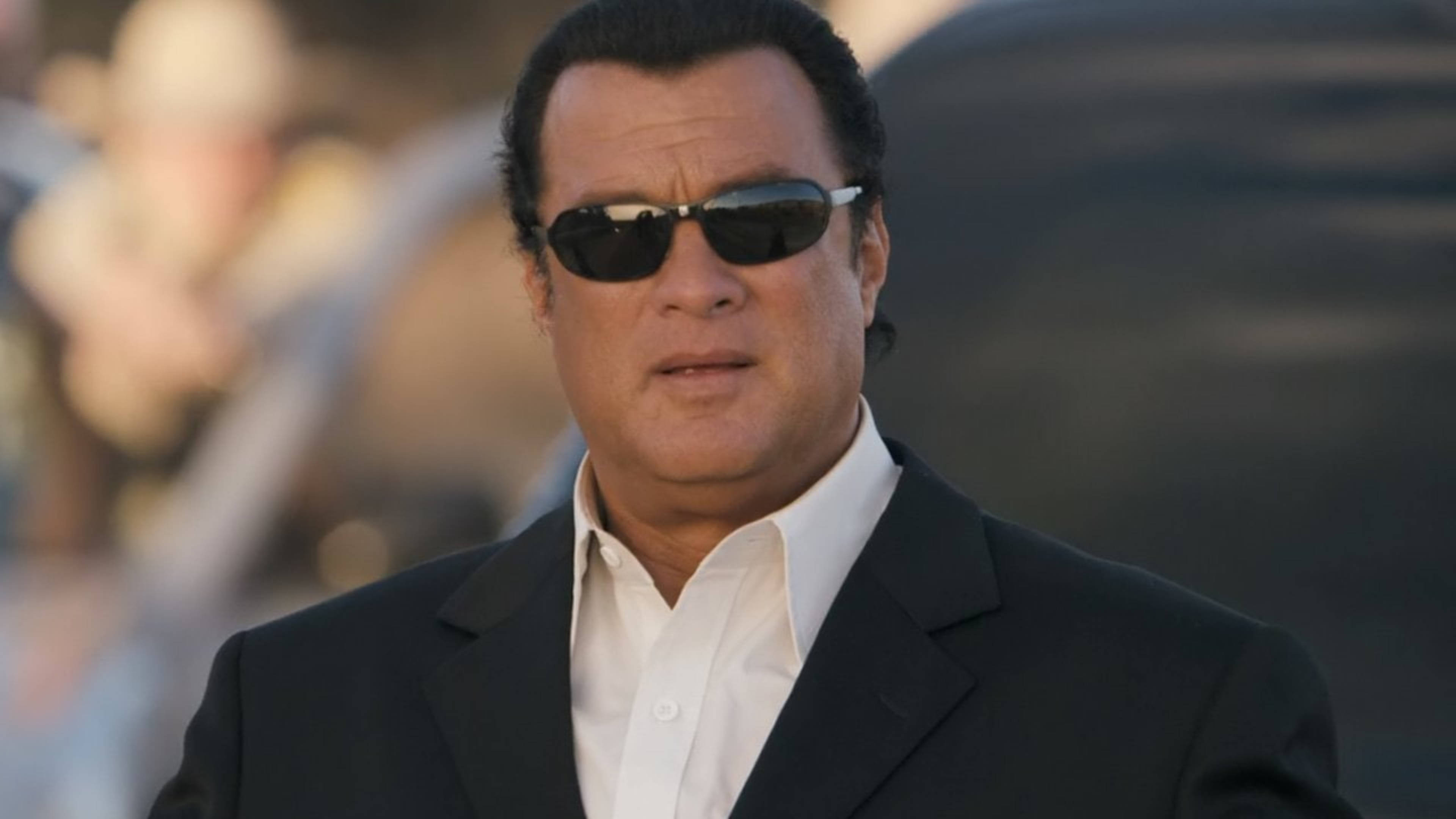 Steven Seagal, retro sunglasses, black suit, 4K Desktop Wallpaper