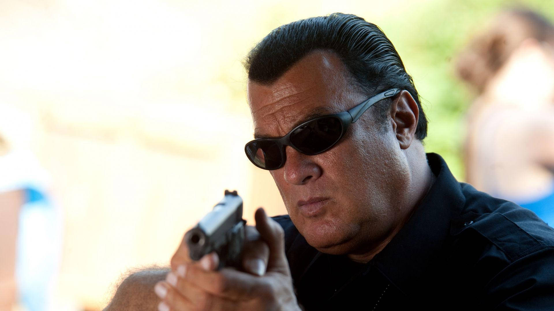 Steven Seagal, black sunglasses, black shirt, Full HD Desktop Wallpaper